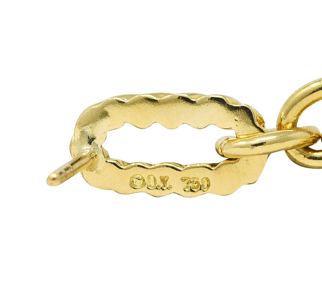 David Yurman 18 Karat Yellow Gold Twisted Cable Link Drop Earrings - Image 5