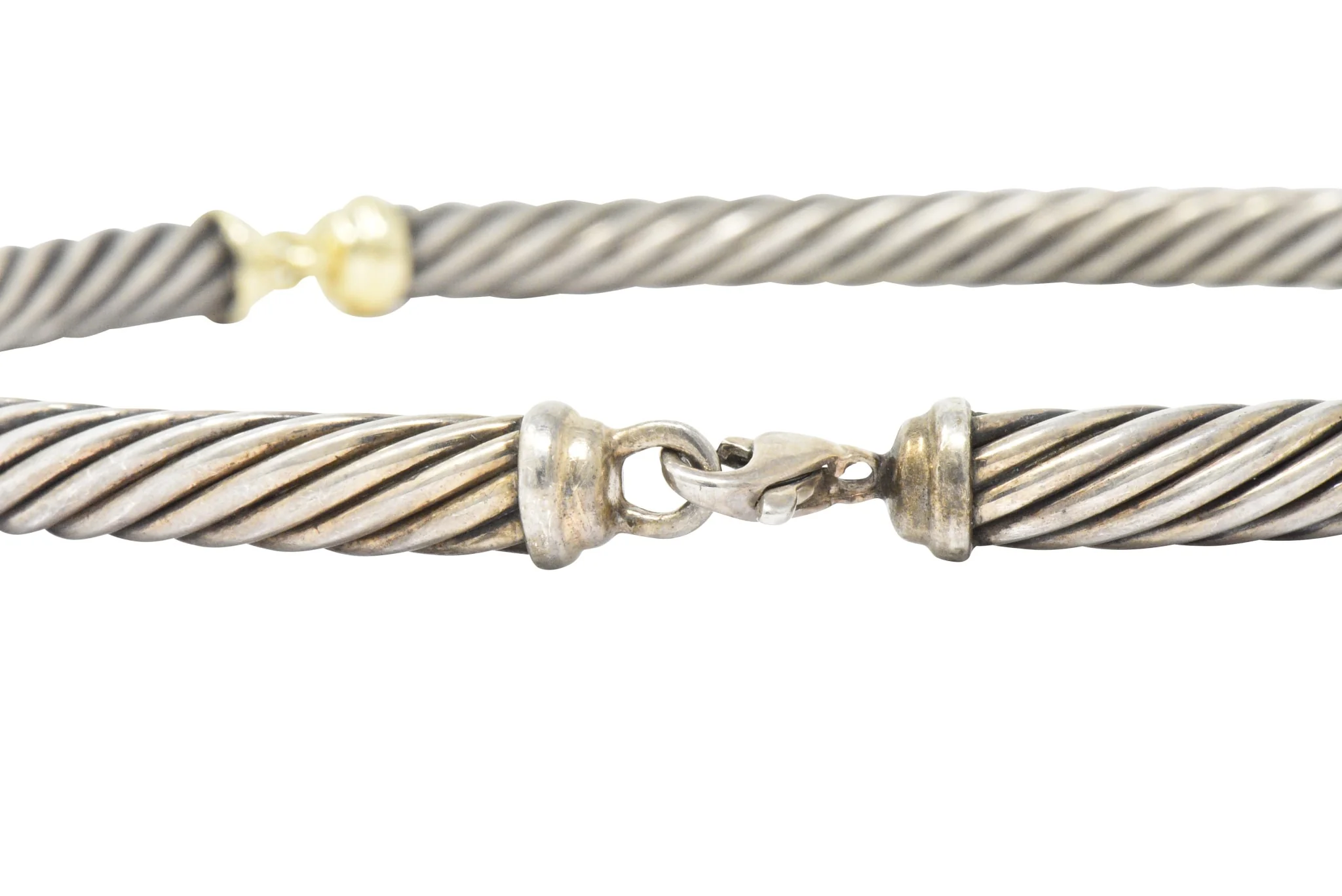 David Yurman Metro Sterling Silver 14 Karat Gold Cable Necklace - Image 4