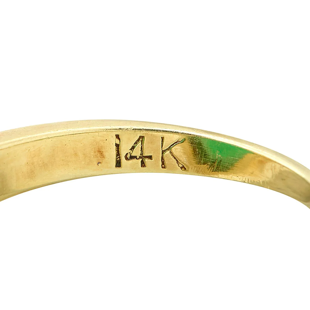 Early Art Deco Chalcedony Enamel 14 Karat Yellow Gold Antique Cocktail Ring - Image 10
