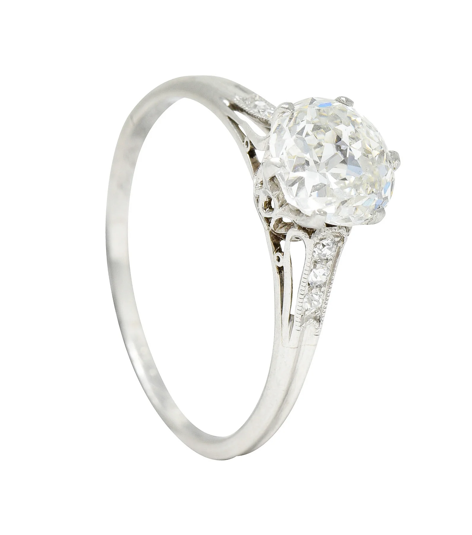 Edwardian 1.60 CTW Jubilee Diamond Platinum Antique Engagement Ring - Image 12