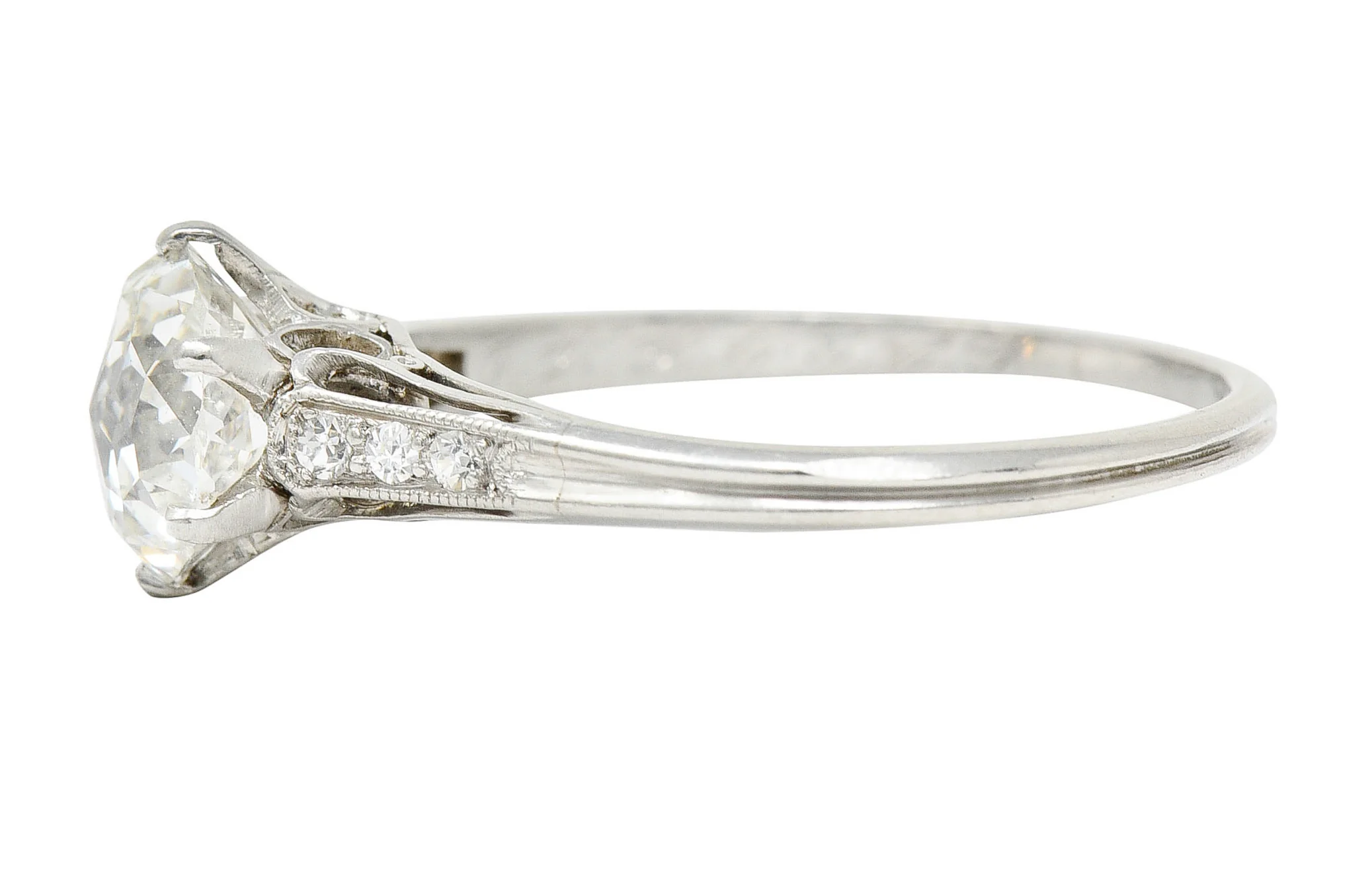 Edwardian 1.60 CTW Jubilee Diamond Platinum Antique Engagement Ring - Image 5