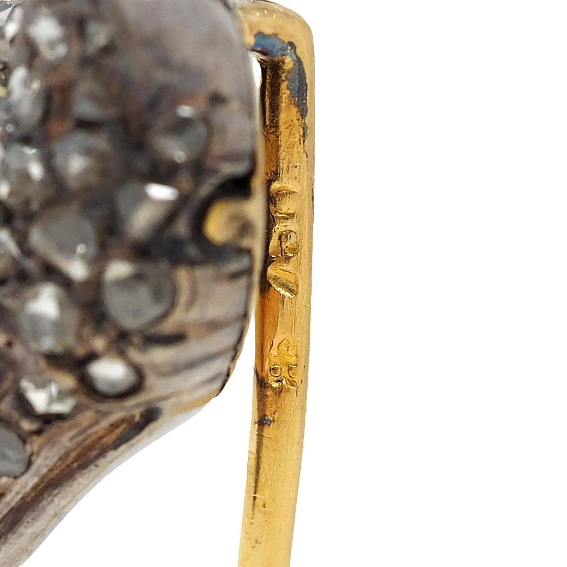 Edwardian Old Mine Diamond Ruby Silver 18 Karat Gold Antique Fox Head Stickpin - Image 6