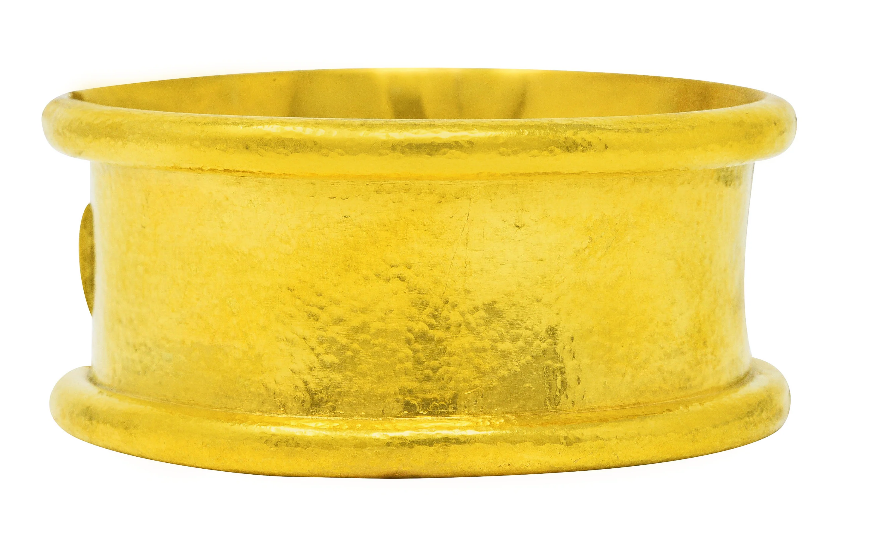 Elizabeth Locke Vintage 18 Karat Yellow Gold Amulet Bangle Bracelet - Image 4