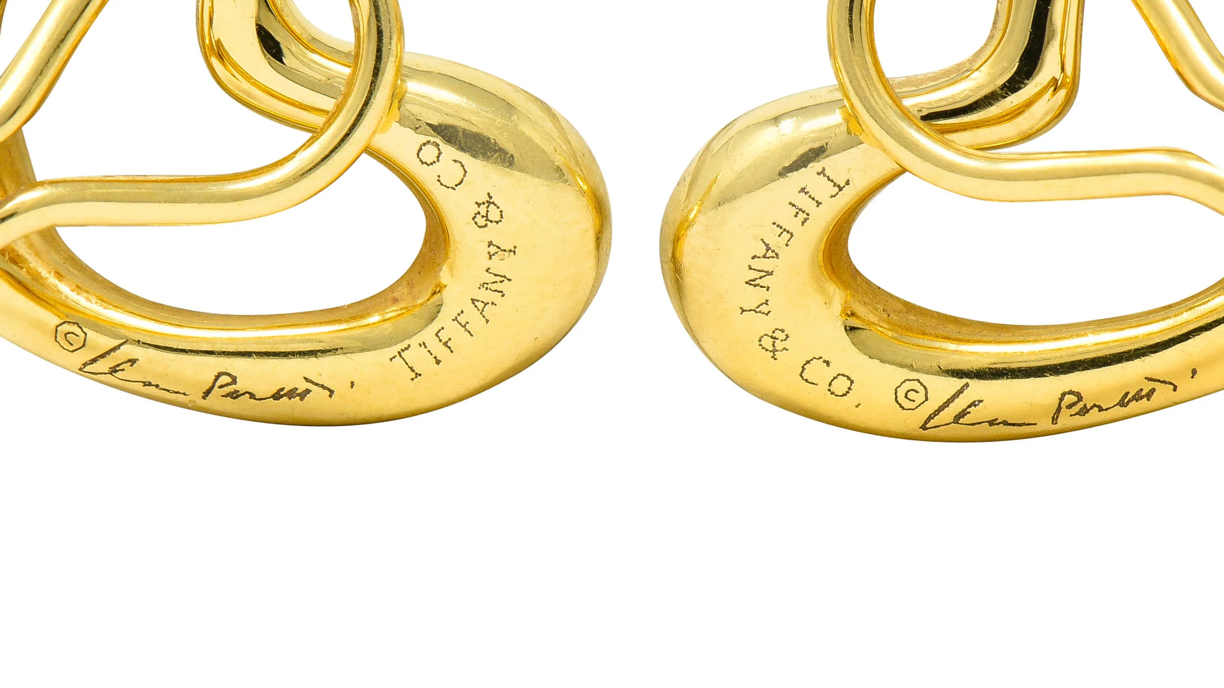 Elsa Peretti Tiffany & Co. 18 Karat Gold Open Heart Ear-Clip Earrings - Image 5