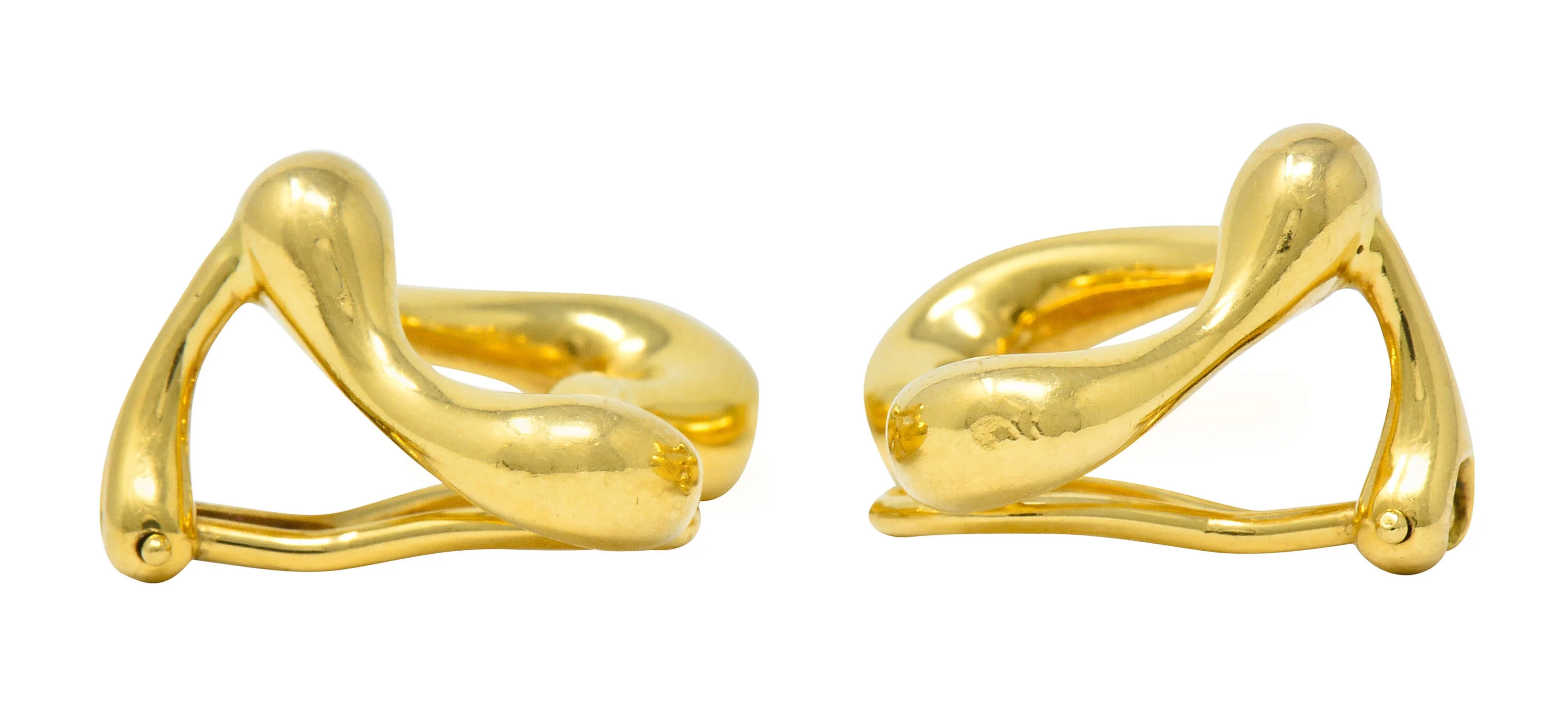 Elsa Peretti Tiffany & Co. 18 Karat Gold Open Heart Ear-Clip Earrings - Image 8