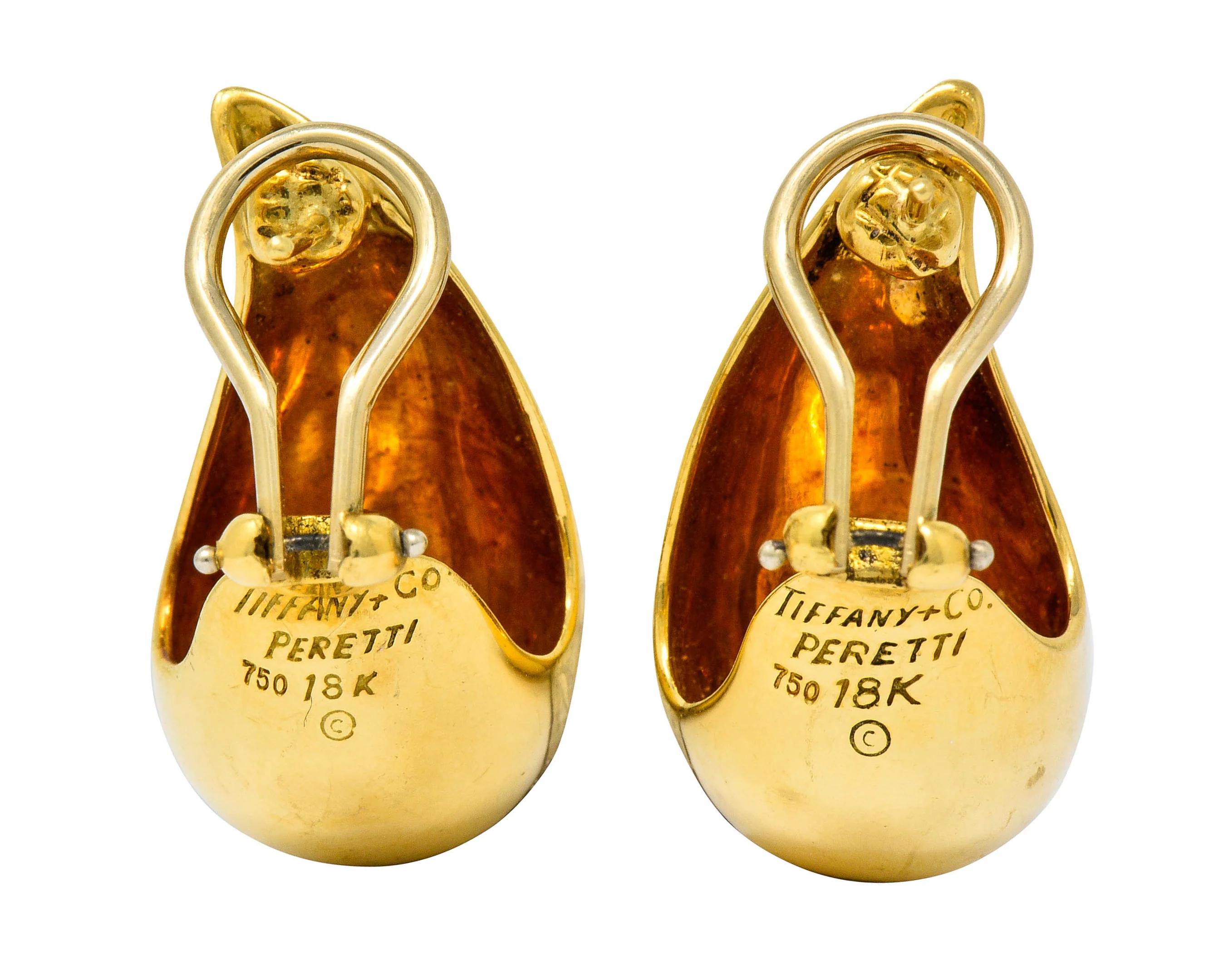 Elsa Peretti Tiffany & Co. 18 Karat Gold Vintage Teardrop Earrings - Image 3