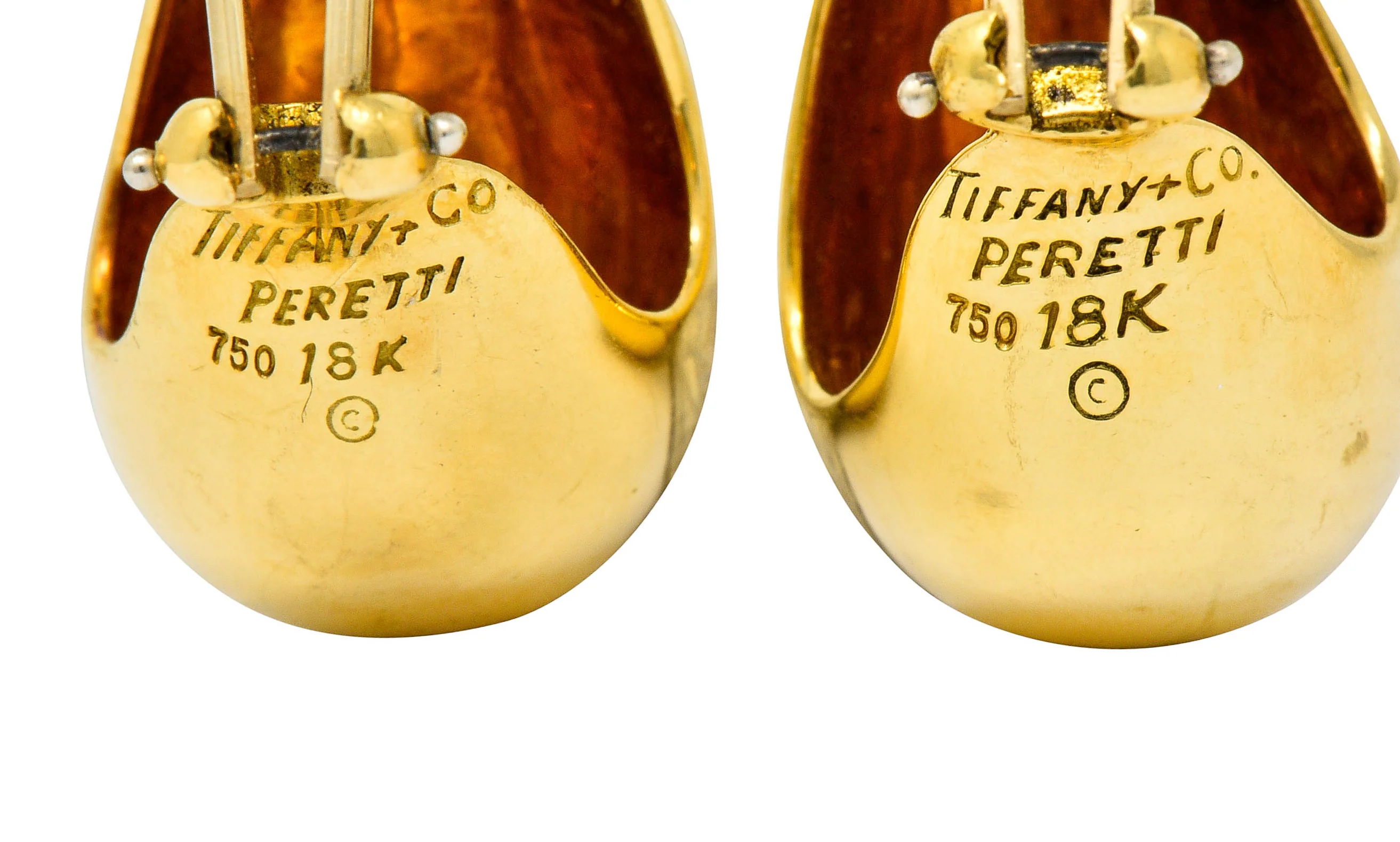 Elsa Peretti Tiffany & Co. 18 Karat Gold Vintage Teardrop Earrings - Image 4
