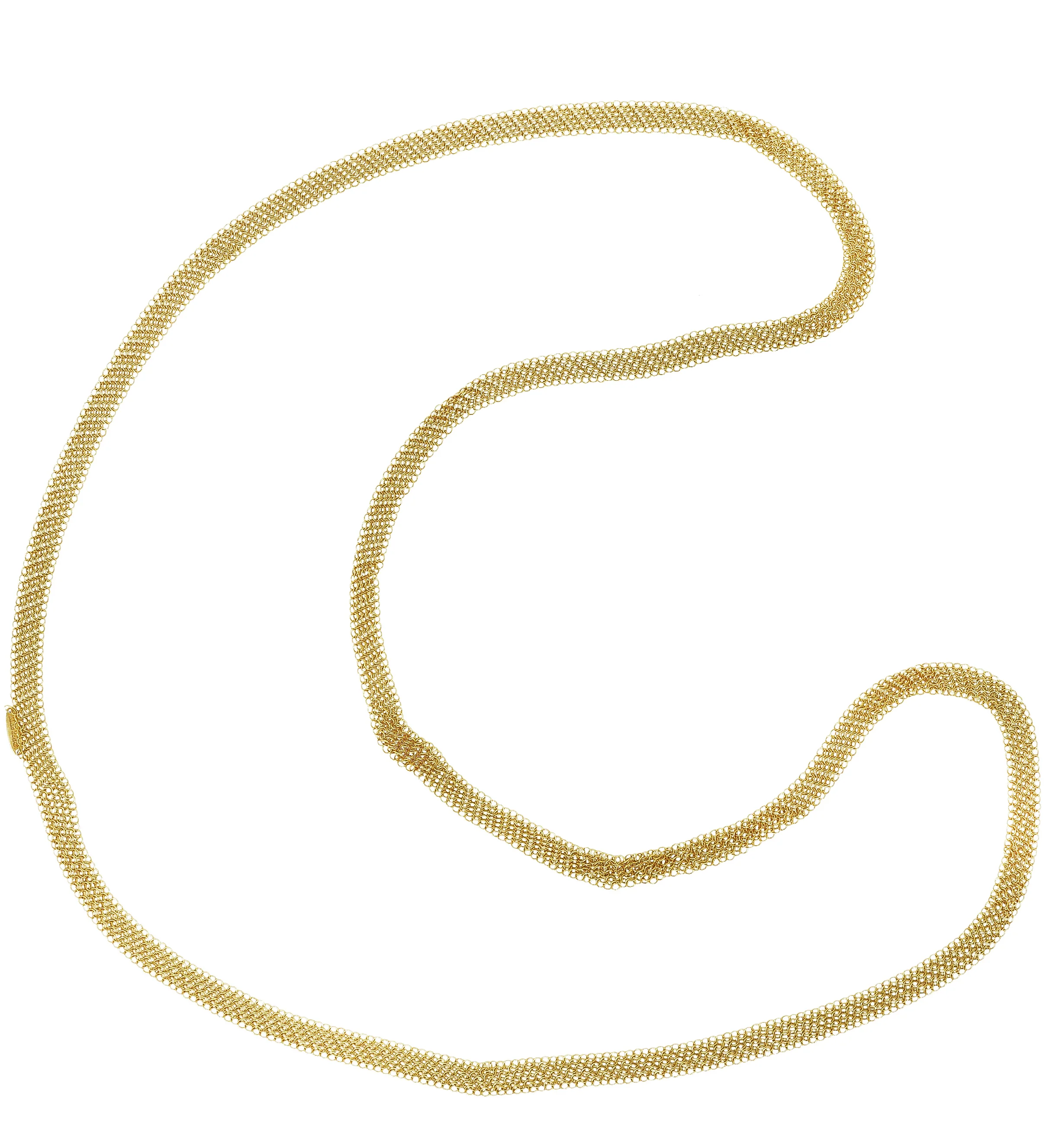 Elsa Peretti Tiffany & Co. 18 Karat Yellow Gold Mesh Eternity Necklace - Image 2