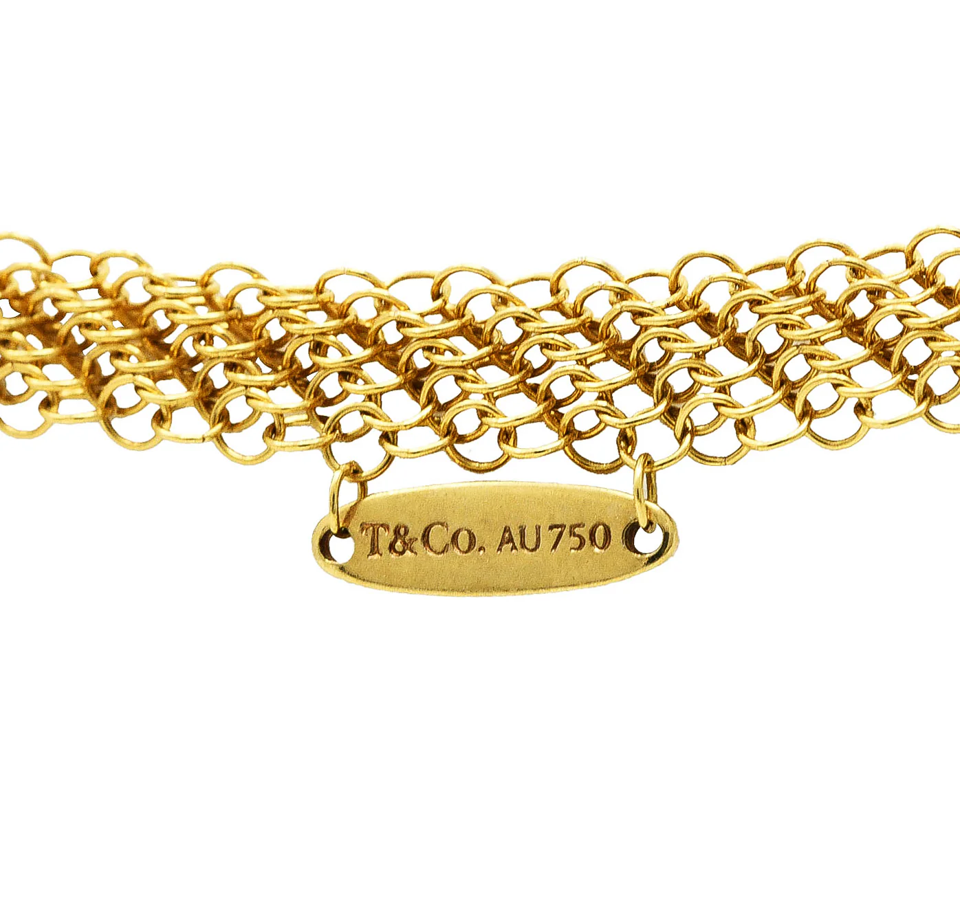 Elsa Peretti Tiffany & Co. 18 Karat Yellow Gold Mesh Eternity Necklace - Image 4