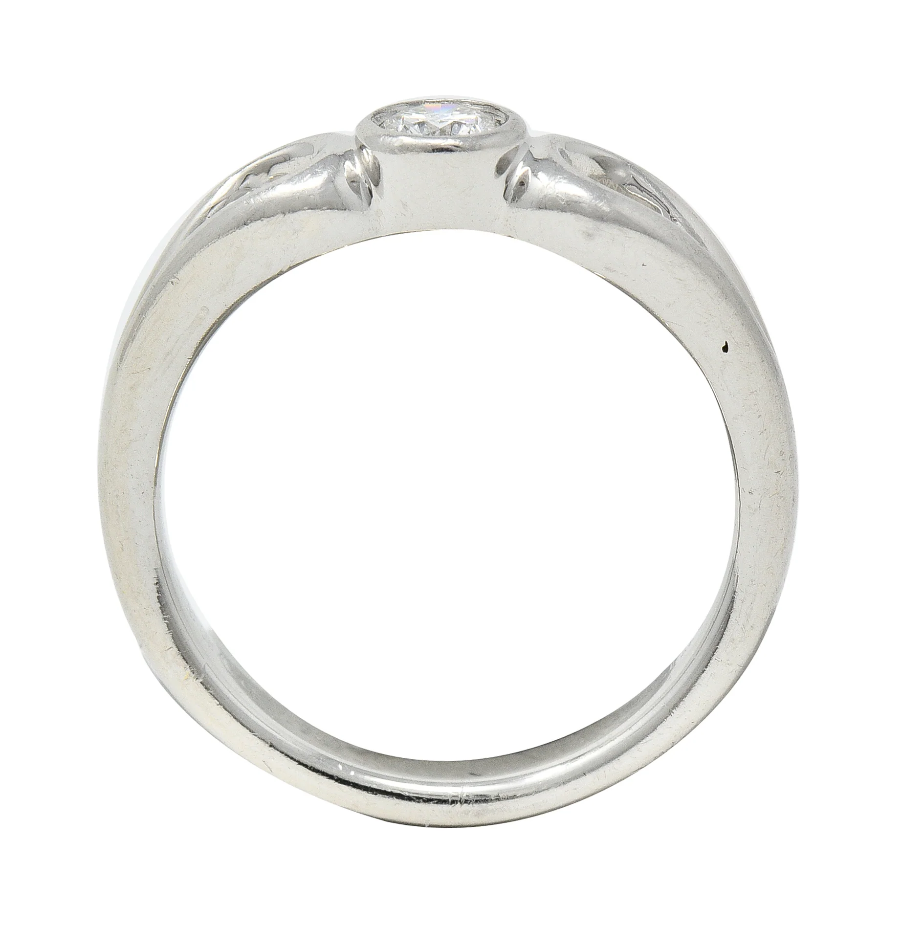 Elsa Peretti Tiffany & Co. 1990's 0.16 CTW Diamond Platinum Open Teardrop Solitaire Vintage Engagement Ring - Image 9