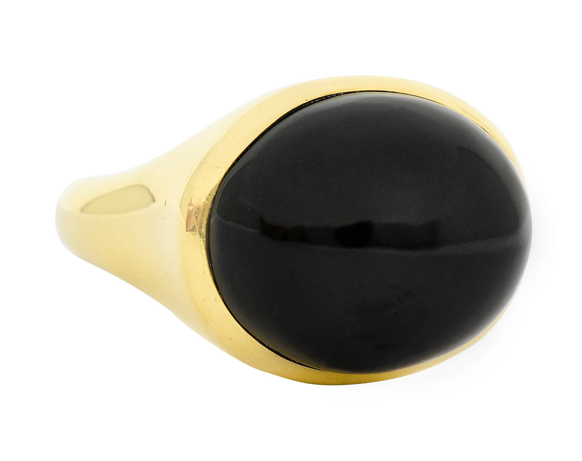 Elsa Peretti Tiffany & Co. Onyx Cabochon 18 Karat Gold Gemstone Ring - Image 2