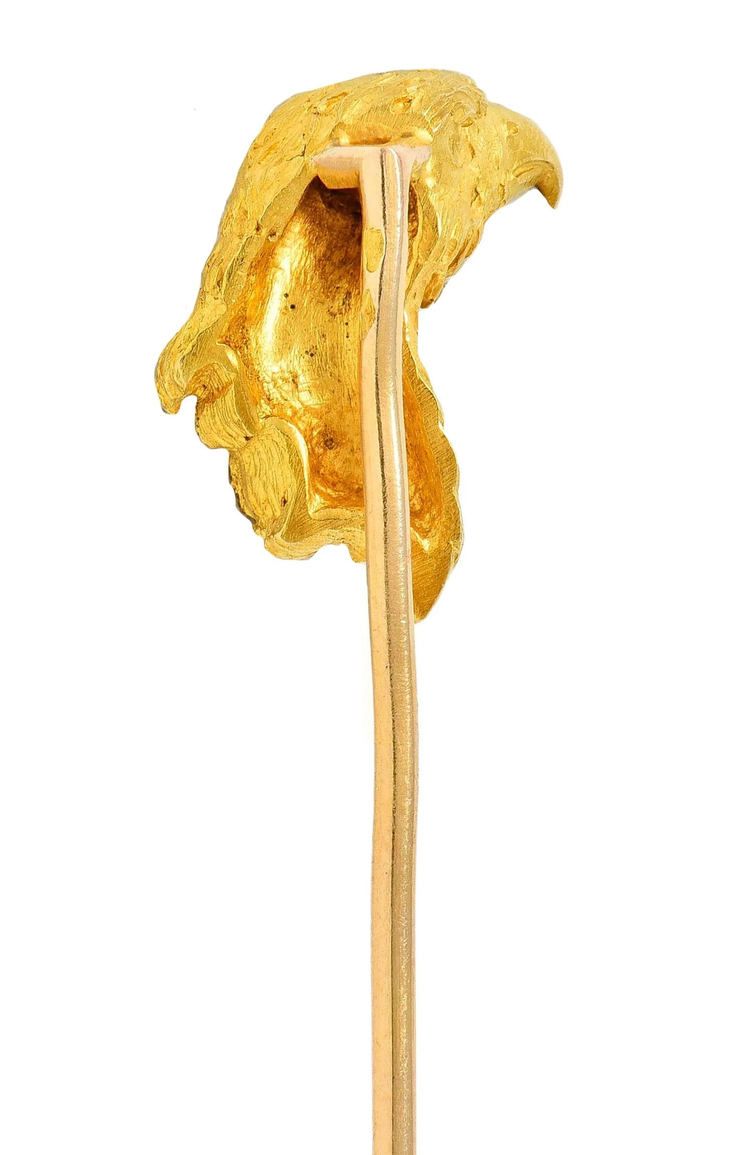 French Late Victorian 18 Karat Yellow Antique Gold Eagle Bird Stickpin - Image 4