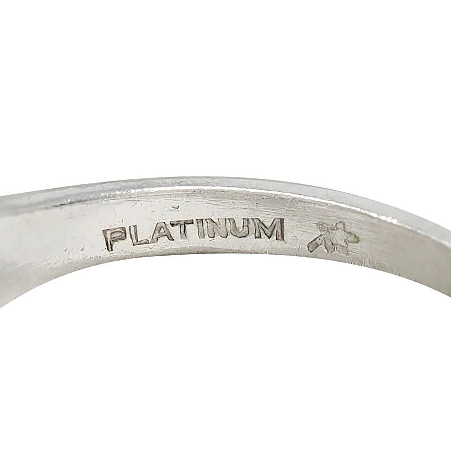 Fulmer & Co. 1943 Diamond Platinum Double Row Vintage Buckle Ring - Image 6