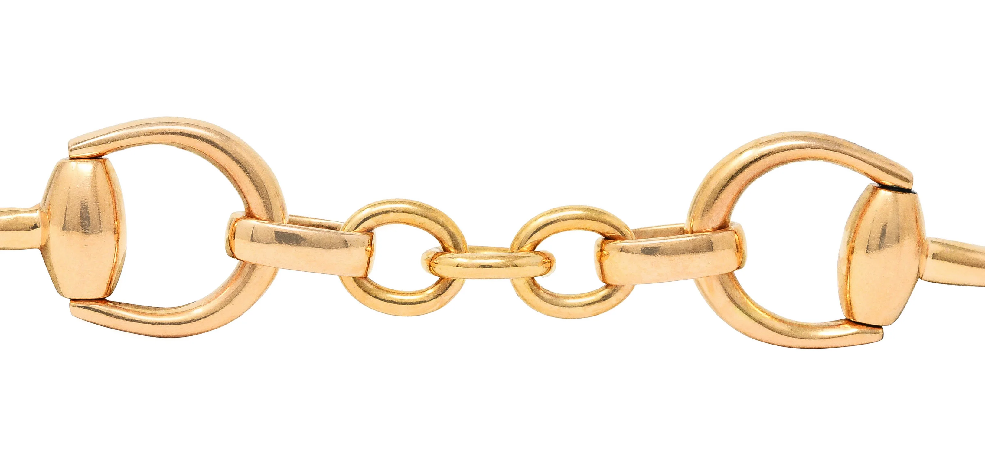 Gucci 18 Karat Rose Gold Horse-Bit Vintage Link Bracelet - Image 4