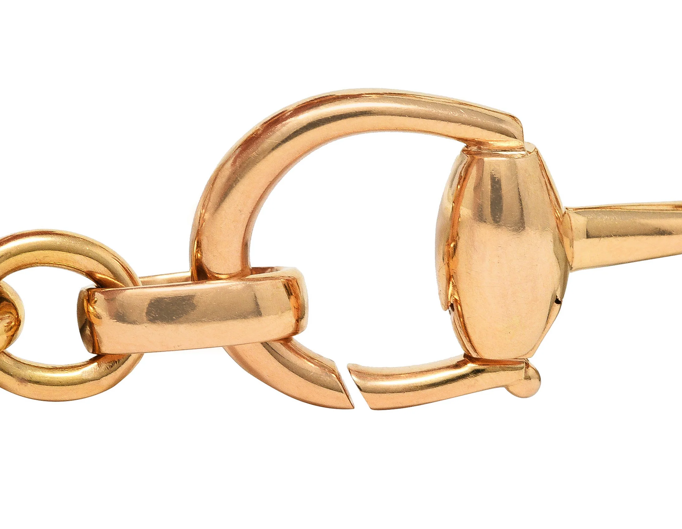 Gucci 18 Karat Rose Gold Horse-Bit Vintage Link Bracelet - Image 7