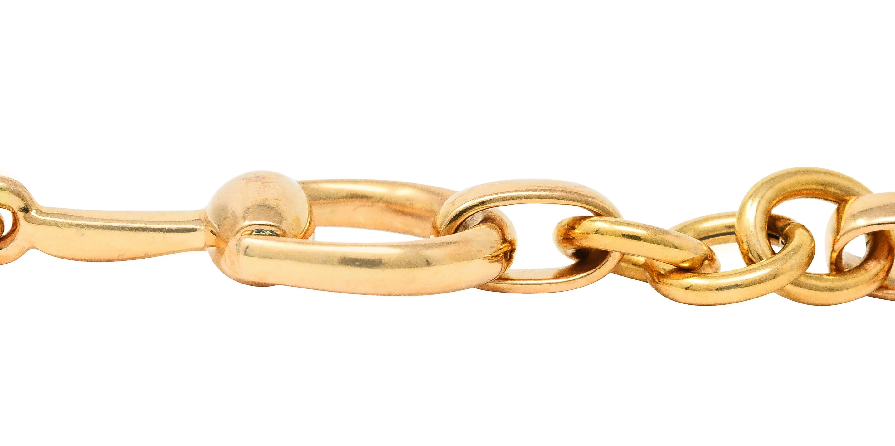 Gucci 18 Karat Rose Gold Horse-Bit Vintage Link Bracelet - Image 9