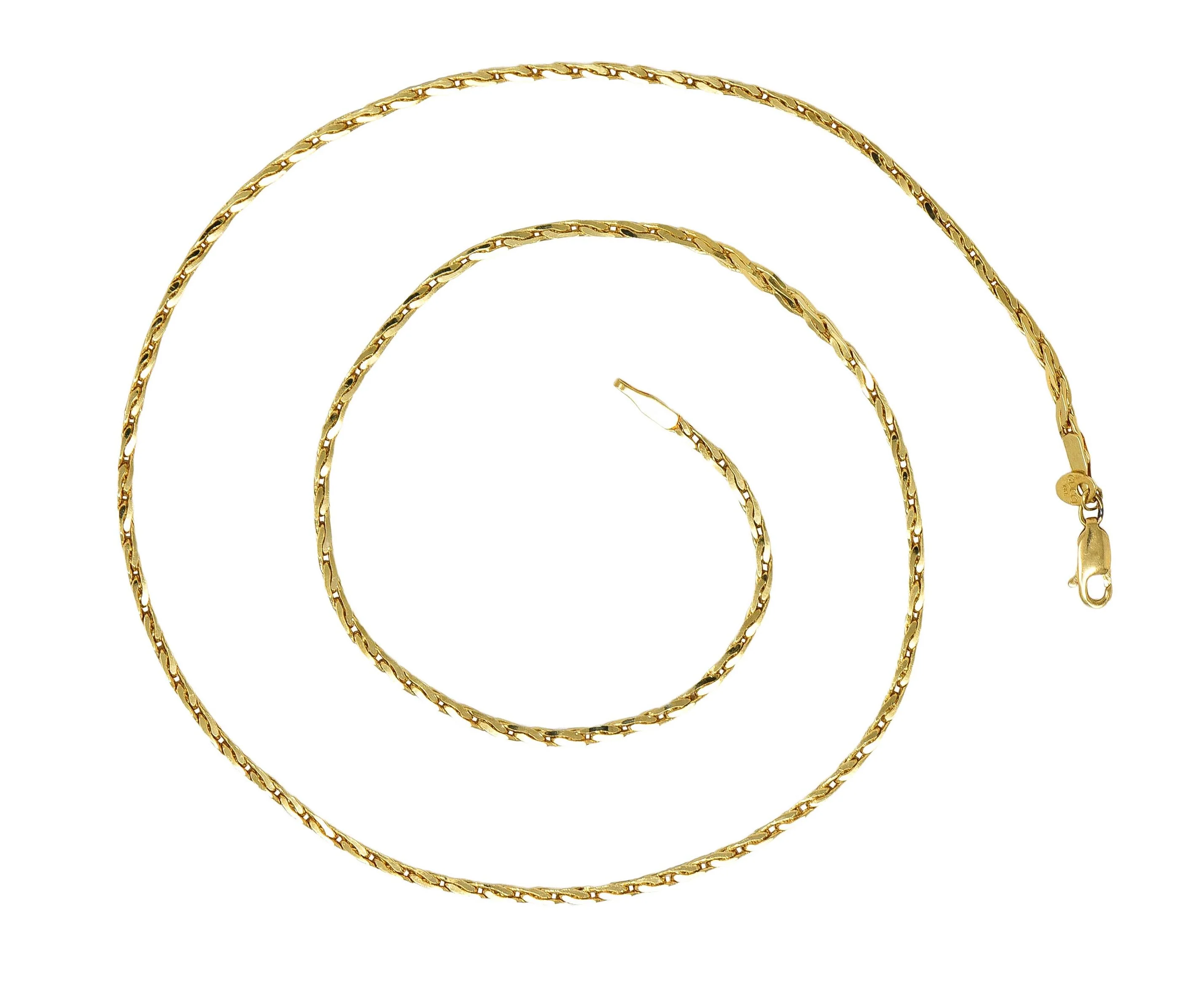 Gucci 1990's 18 Karat Yellow Gold Vintage Unisex Chain Necklace - Image 3