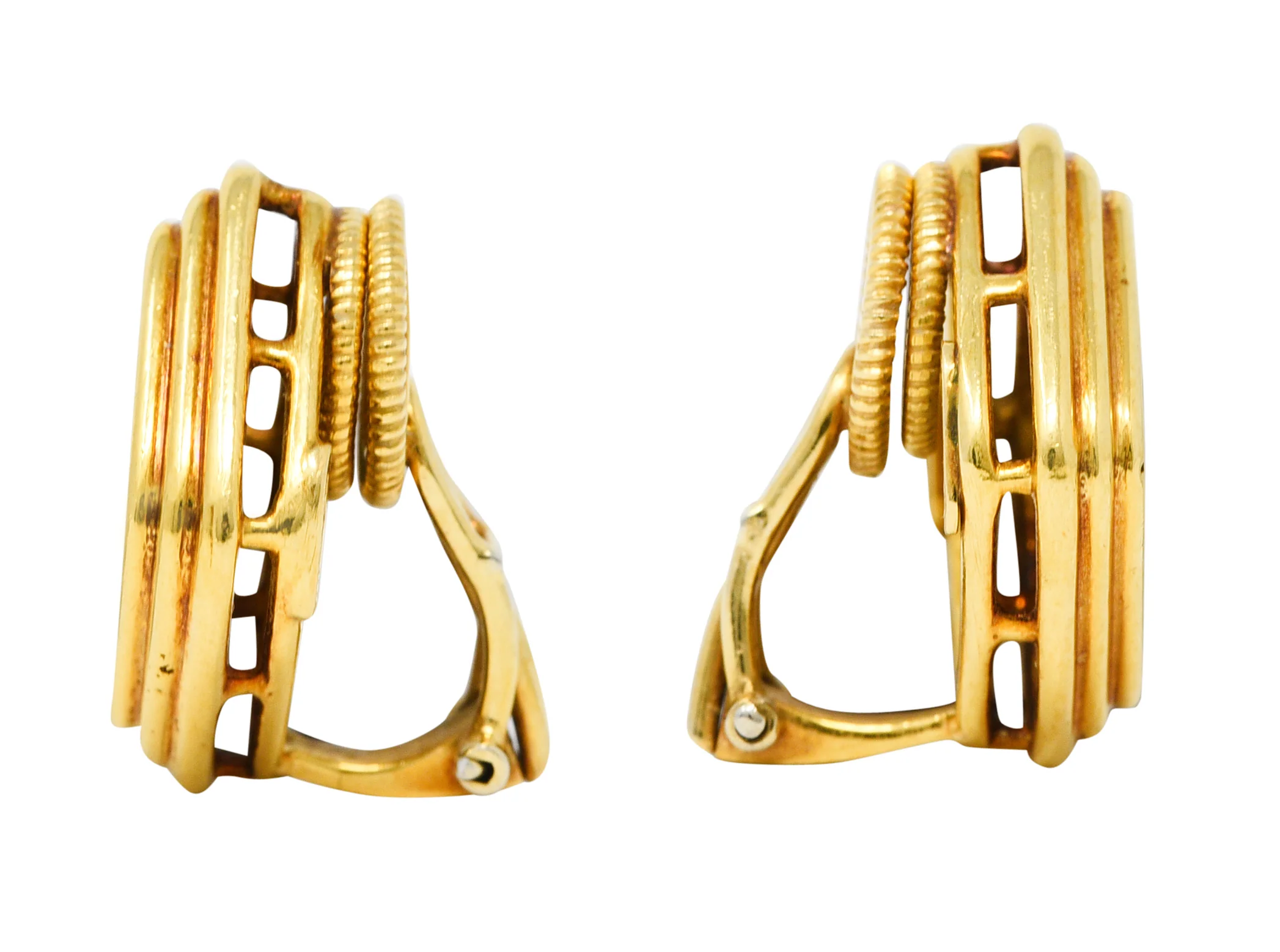 Harry Winston by Jacques Timey 1.50 CTW Diamond 18 Karat Gold Navette Ear-Clip Earrings - Image 2