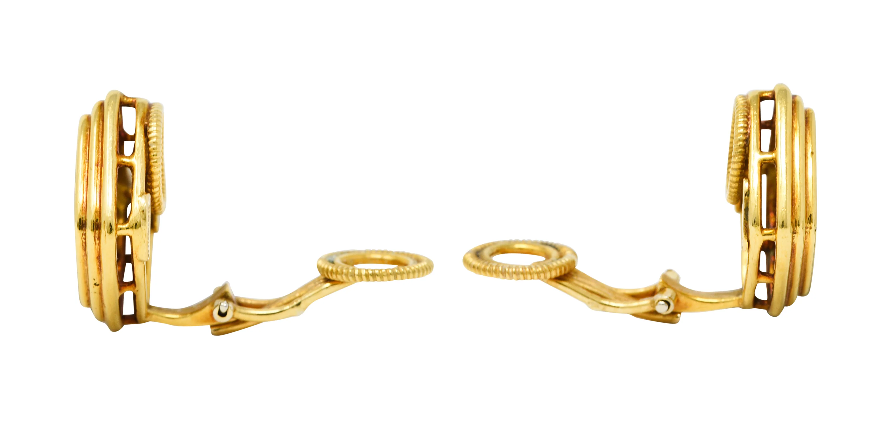 Harry Winston by Jacques Timey 1.50 CTW Diamond 18 Karat Gold Navette Ear-Clip Earrings - Image 4