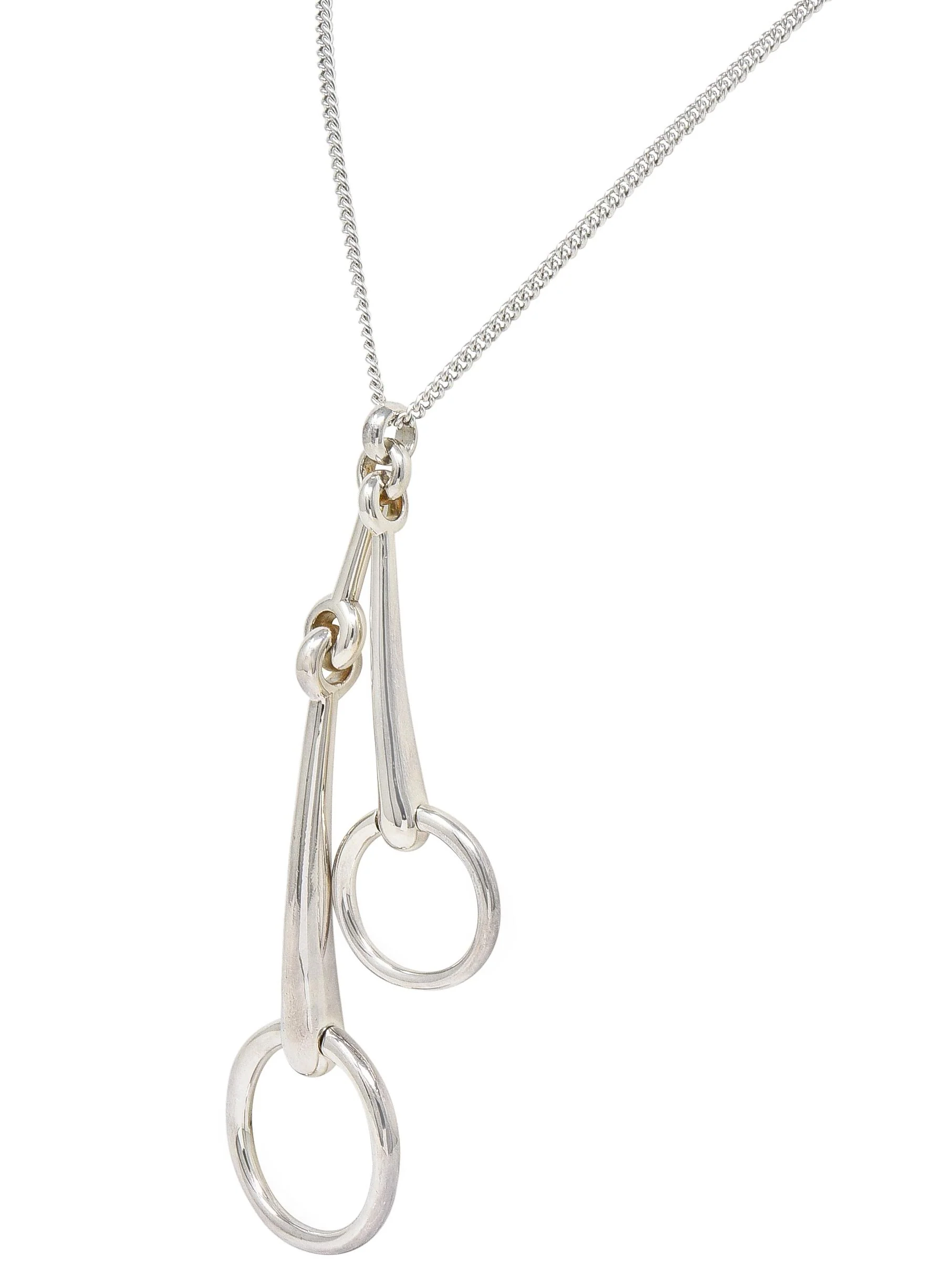 Hermès French Large Sterling Silver Horsebit Vintage Pendant Necklace - Image 6