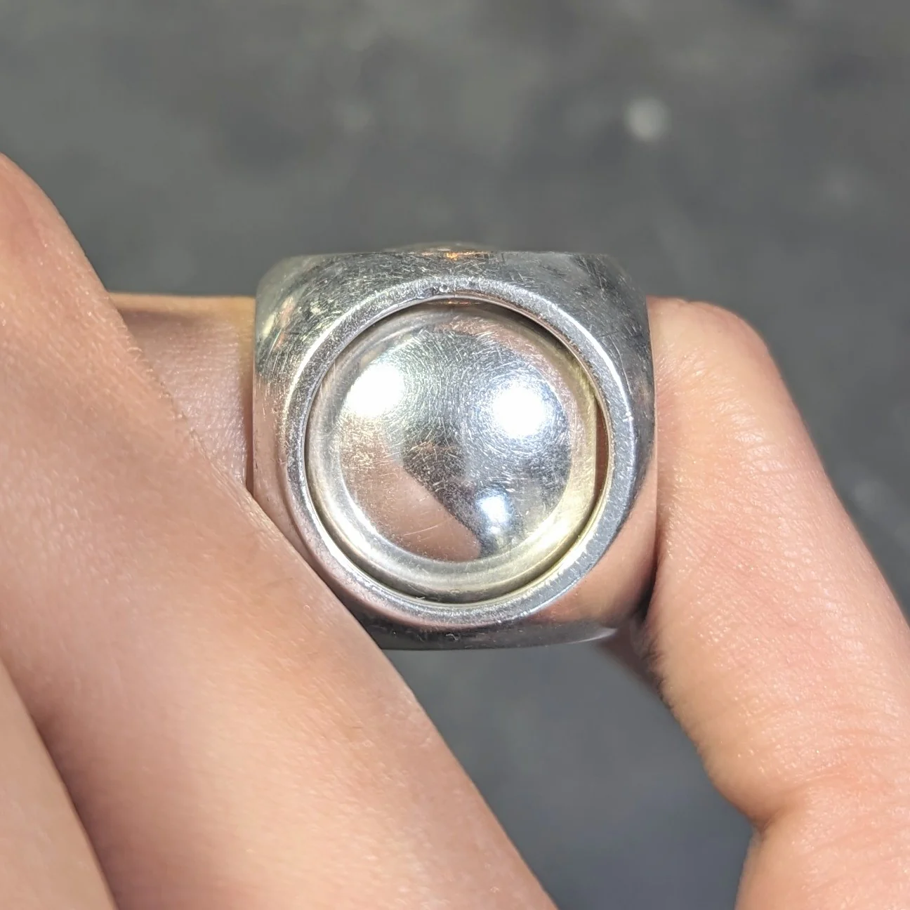 Hermès Paris Modernist Sterling Silver Spinning Cube Vintage Ring - Image 16