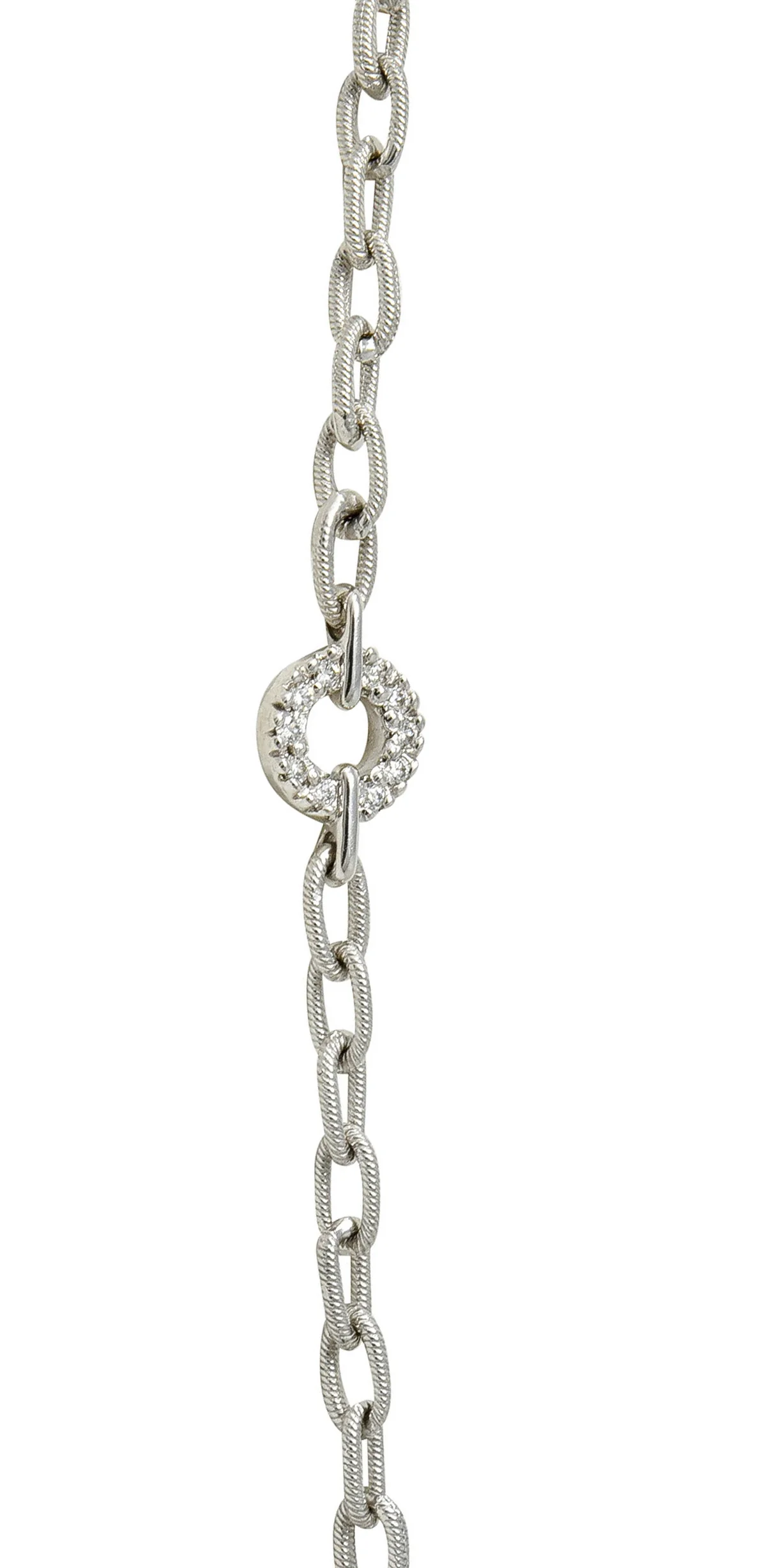 Kunzite 1.21 CTW Diamond 18 Karat White Gold Drop Necklace - Image 7