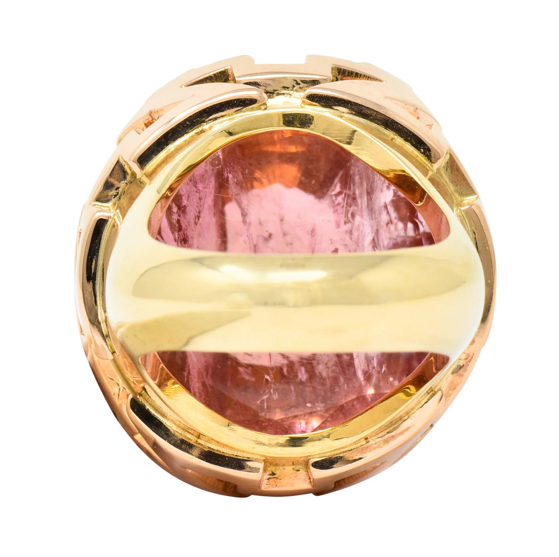 Large SeidenGang Pink Tourmaline 14 Karat Gold Cocktail Ring - Image 5