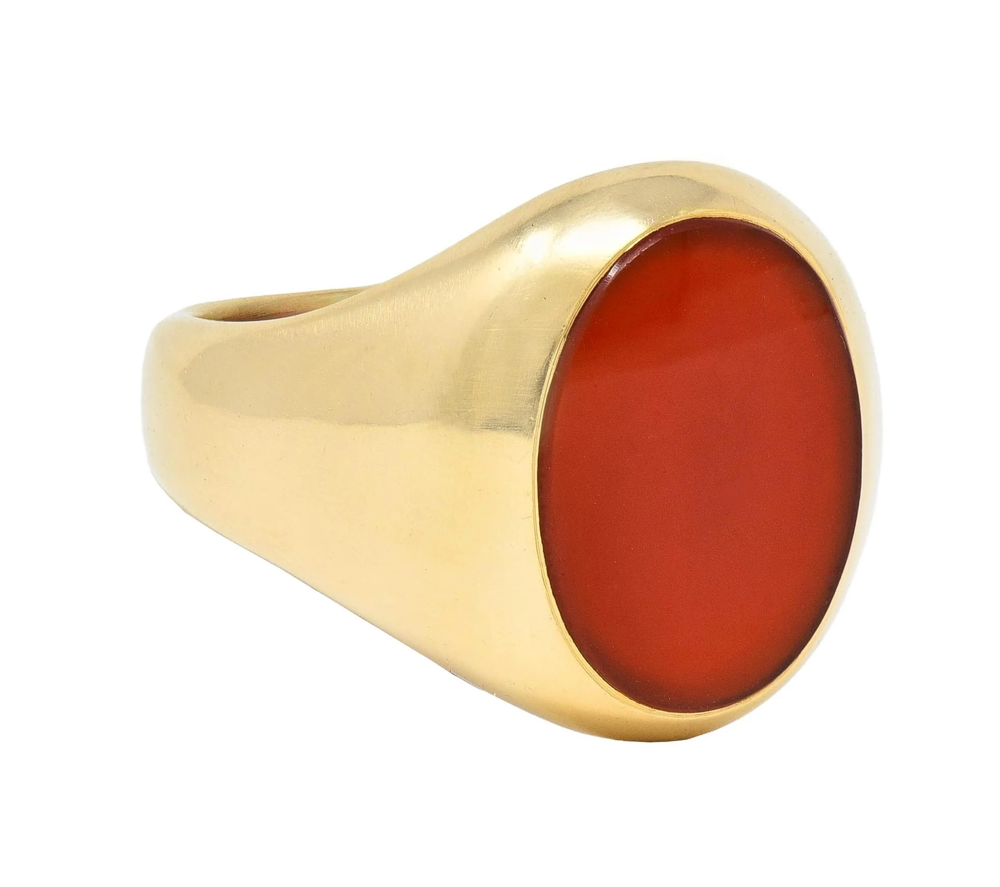 Larter & Sons Late Victorian Carnelian 14 Karat Yellow Gold Antique Signet Ring - Image 2