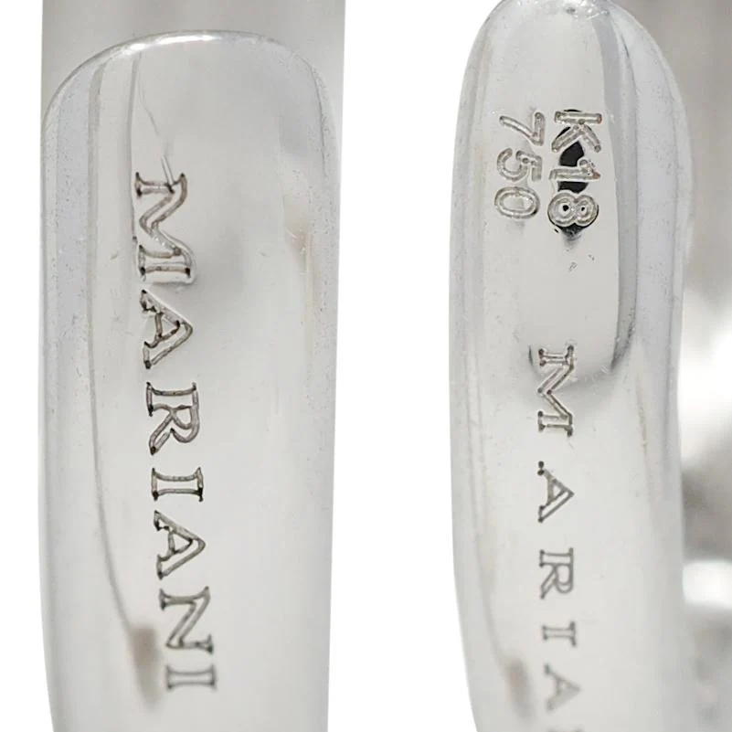 Mariani 3.68 CTW Sapphire Diamond 18 Karat White Gold Blue Rhodium PonPon Drop Earrings - Image 9