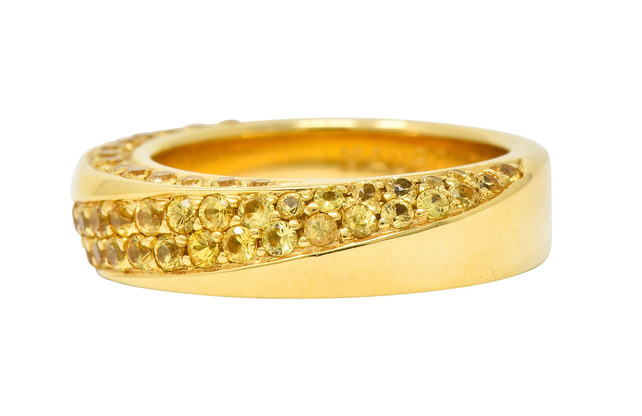 Mauboussin Paris 1.75 CTW Yellow Sapphire 18 Karat Gold Serpentine Band Ring - Image 6