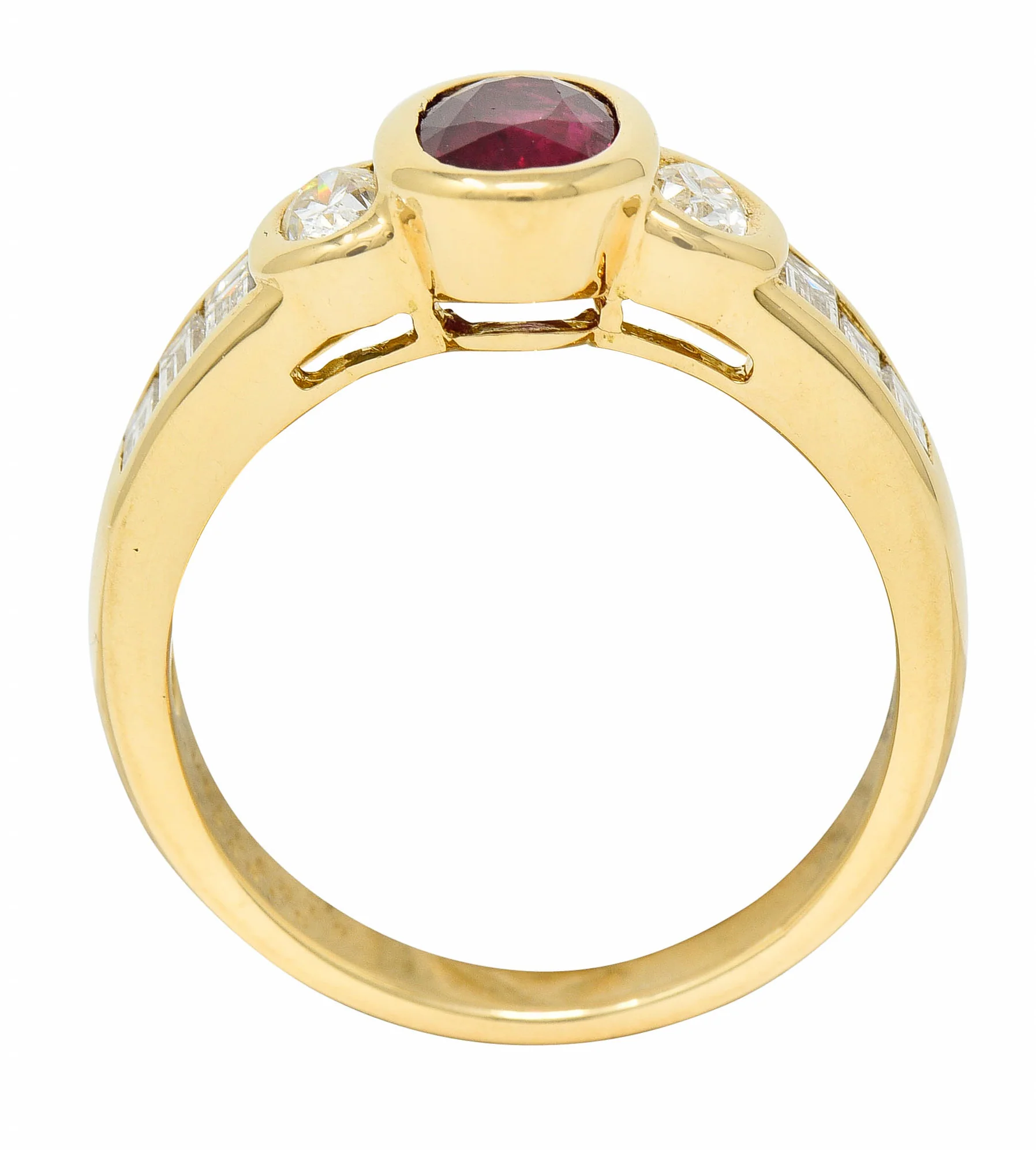Mellerio Paris Vintage 2.10 CTW Ruby Diamond 18 Karat Gold Gemstone Ring - Image 10