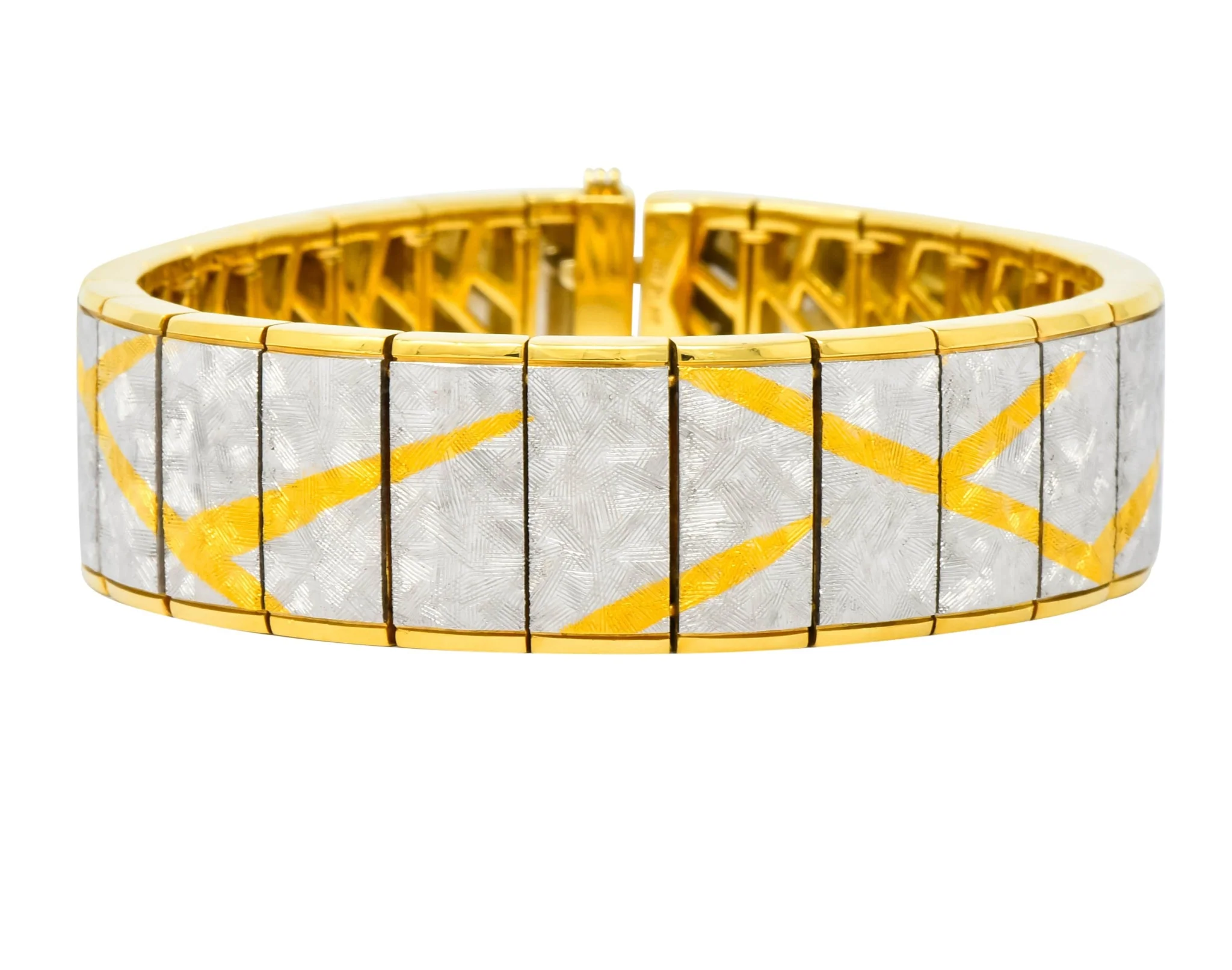 Michael Bondanza 1990’s Platinum 18 Karat Gold Signature Bracelet - Image 2