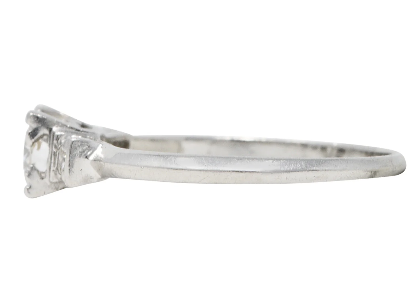 Mid-Century 0.38 CTW Diamond Platinum Engagement Ring - Image 3