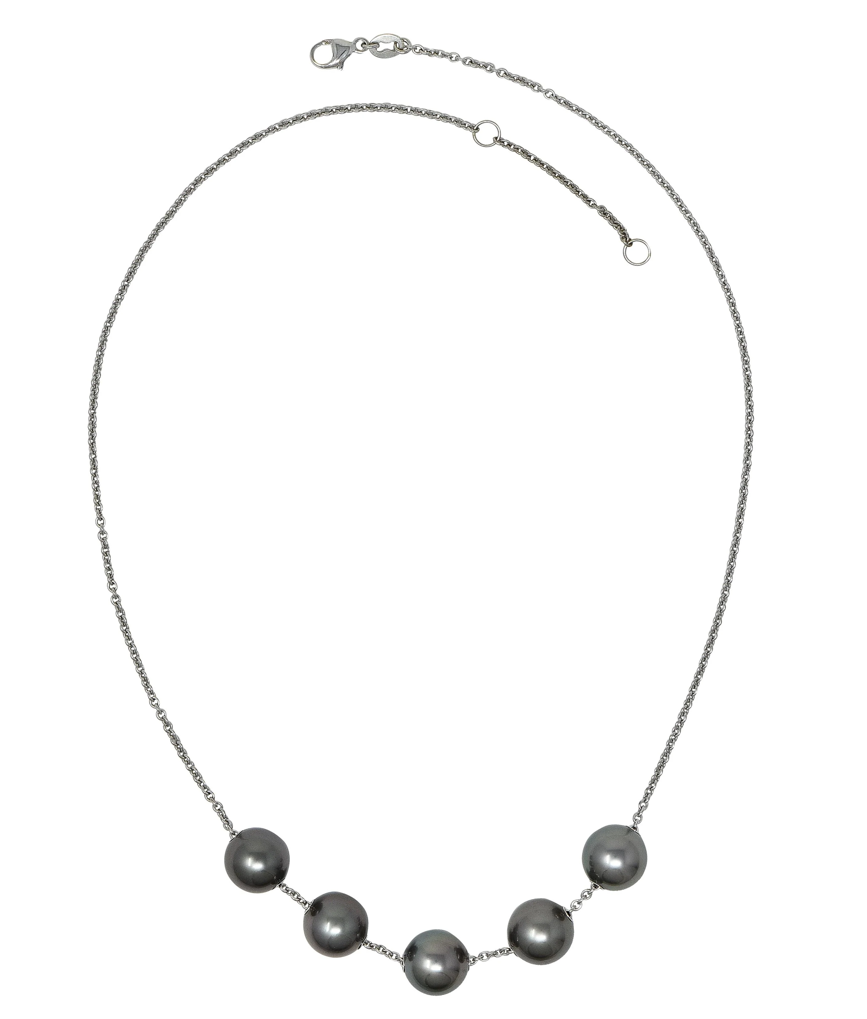 Mikimoto Contemporary Black South Sea Pearl 18 Karat White Gold Pearls In Motion Necklace - Image 3