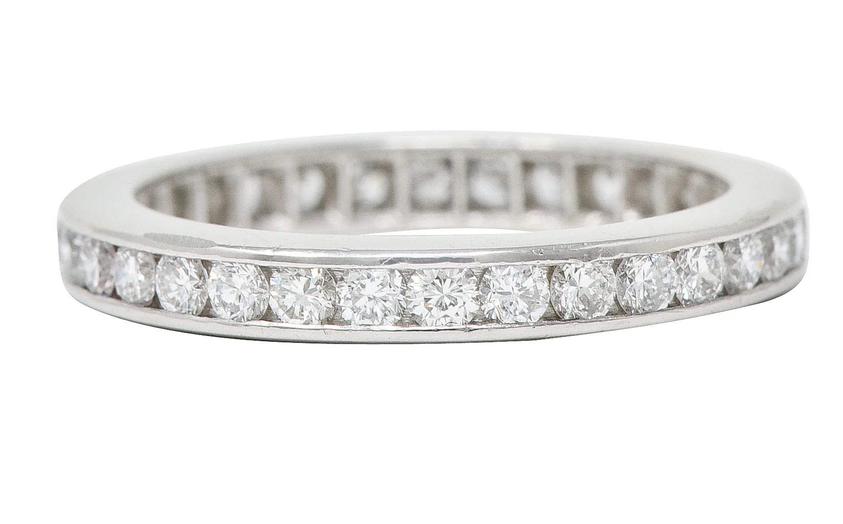 Modern 0.96 CTW Diamond Platinum Eternity Wedding Band Ring - Image 3