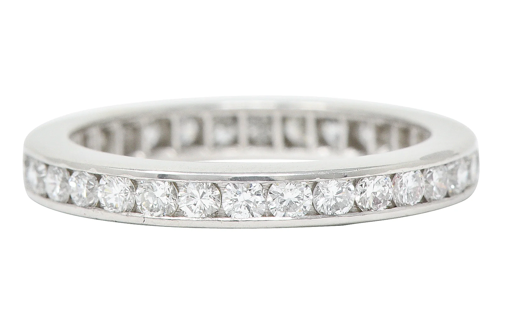 Modern 0.96 CTW Diamond Platinum Eternity Wedding Band Ring - Image 4