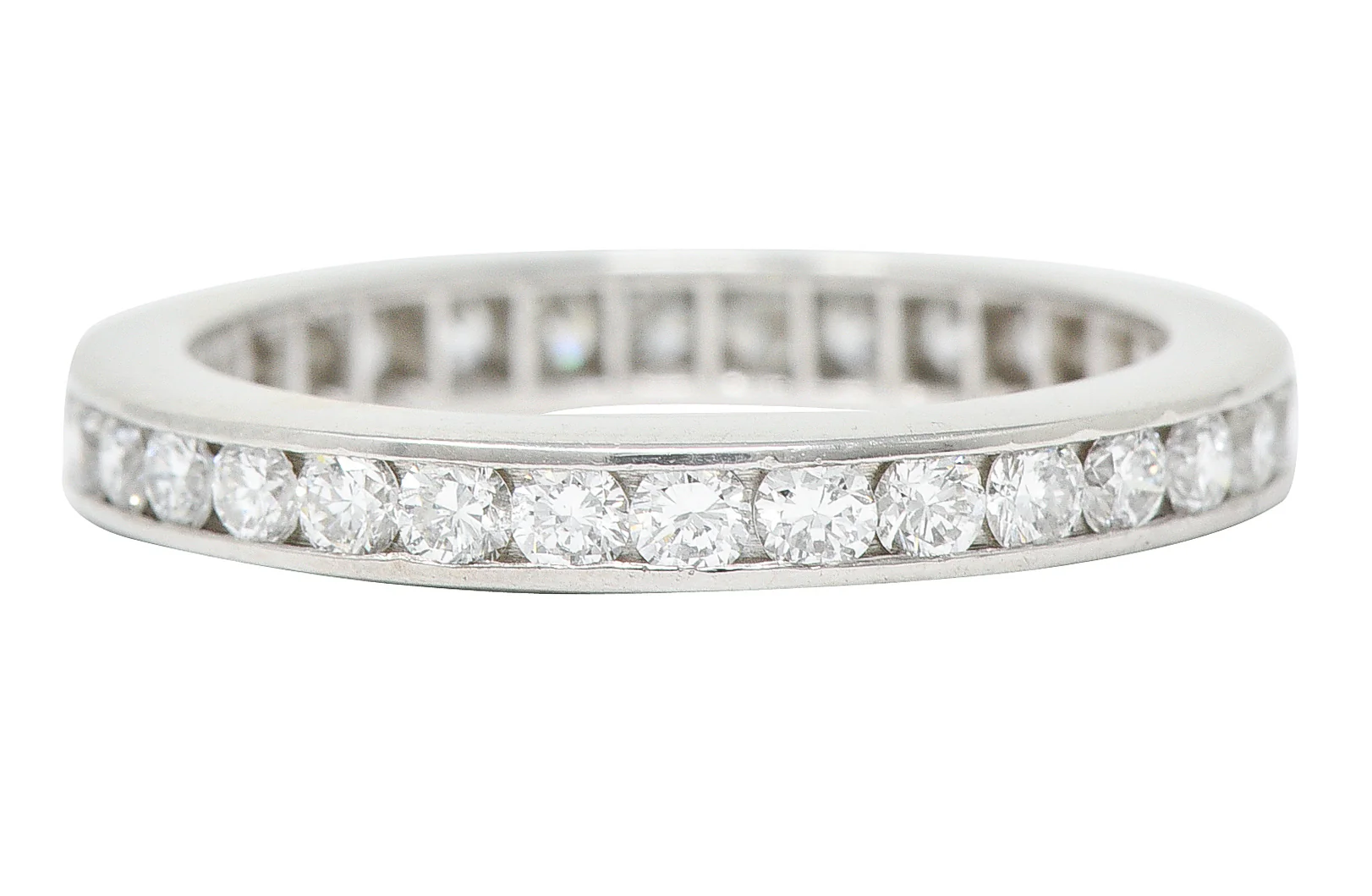 Modern 0.96 CTW Diamond Platinum Eternity Wedding Band Ring - Image 6
