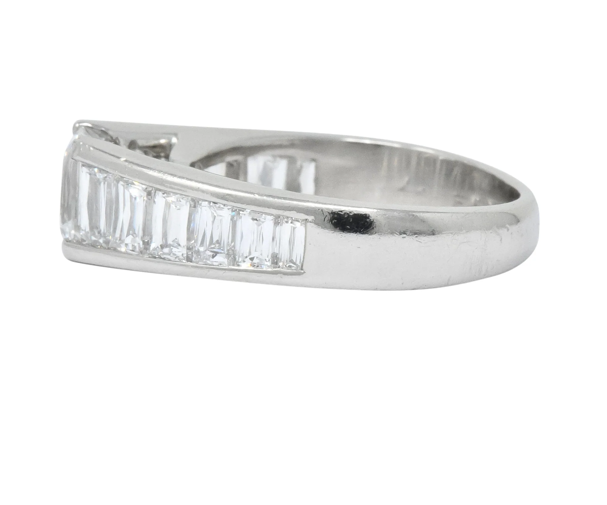 Modern 2.52 CTW Crisscut Diamond Platinum Engagement Ring GIA - Image 5