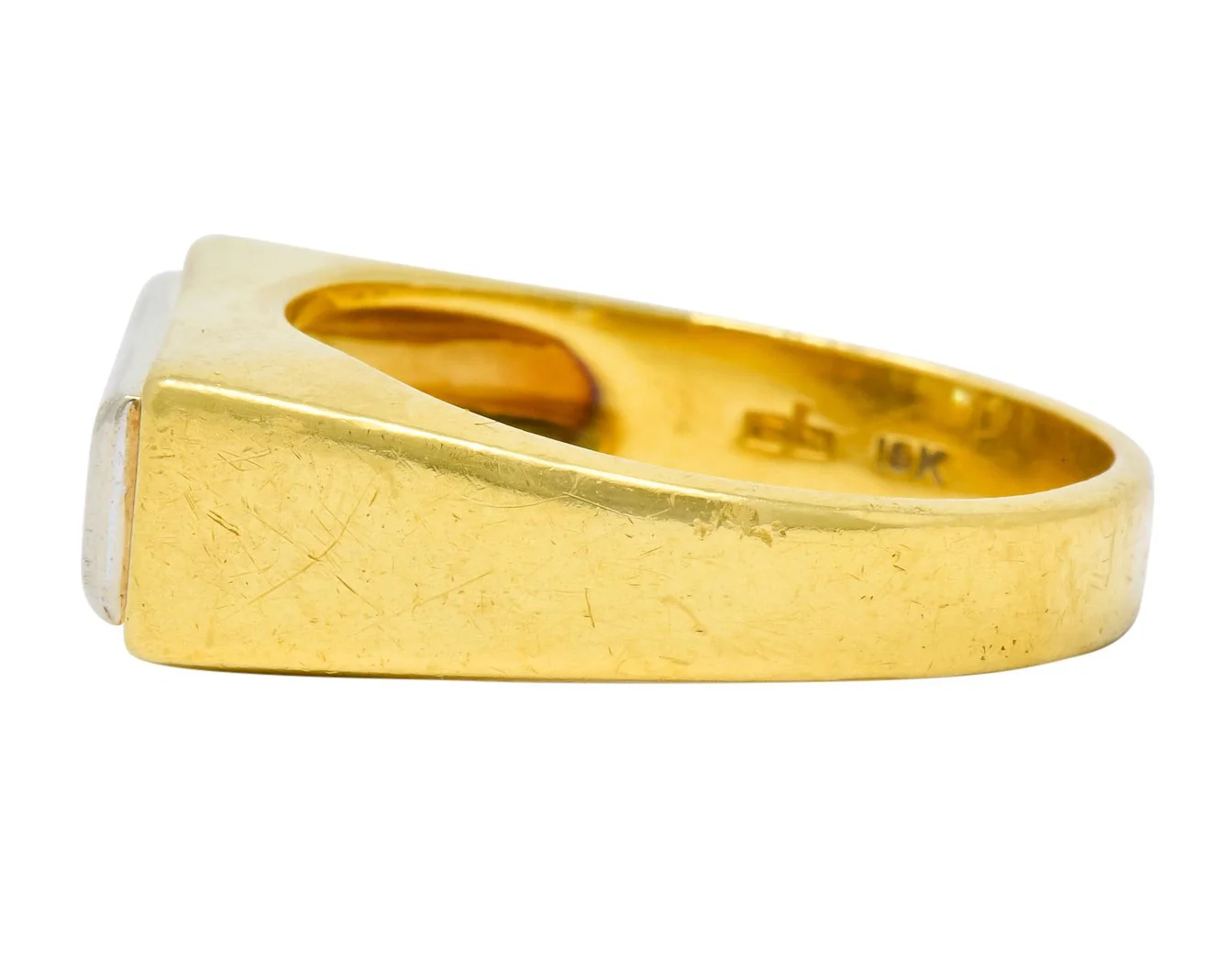 Modernist 0.72 CTW Diamond Unisex 18 Karat Gold Platinum Band Ring - Image 4