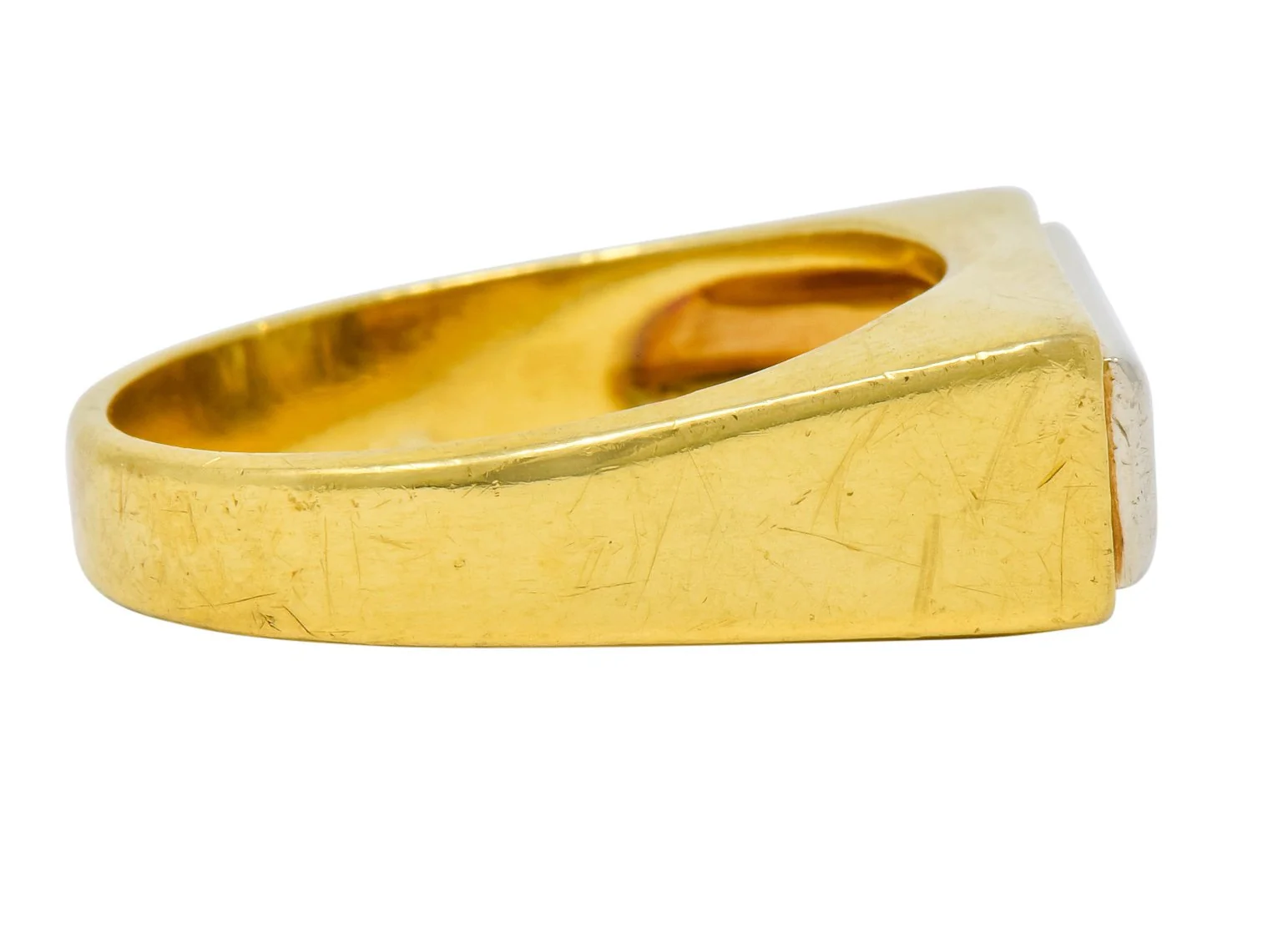 Modernist 0.72 CTW Diamond Unisex 18 Karat Gold Platinum Band Ring - Image 6