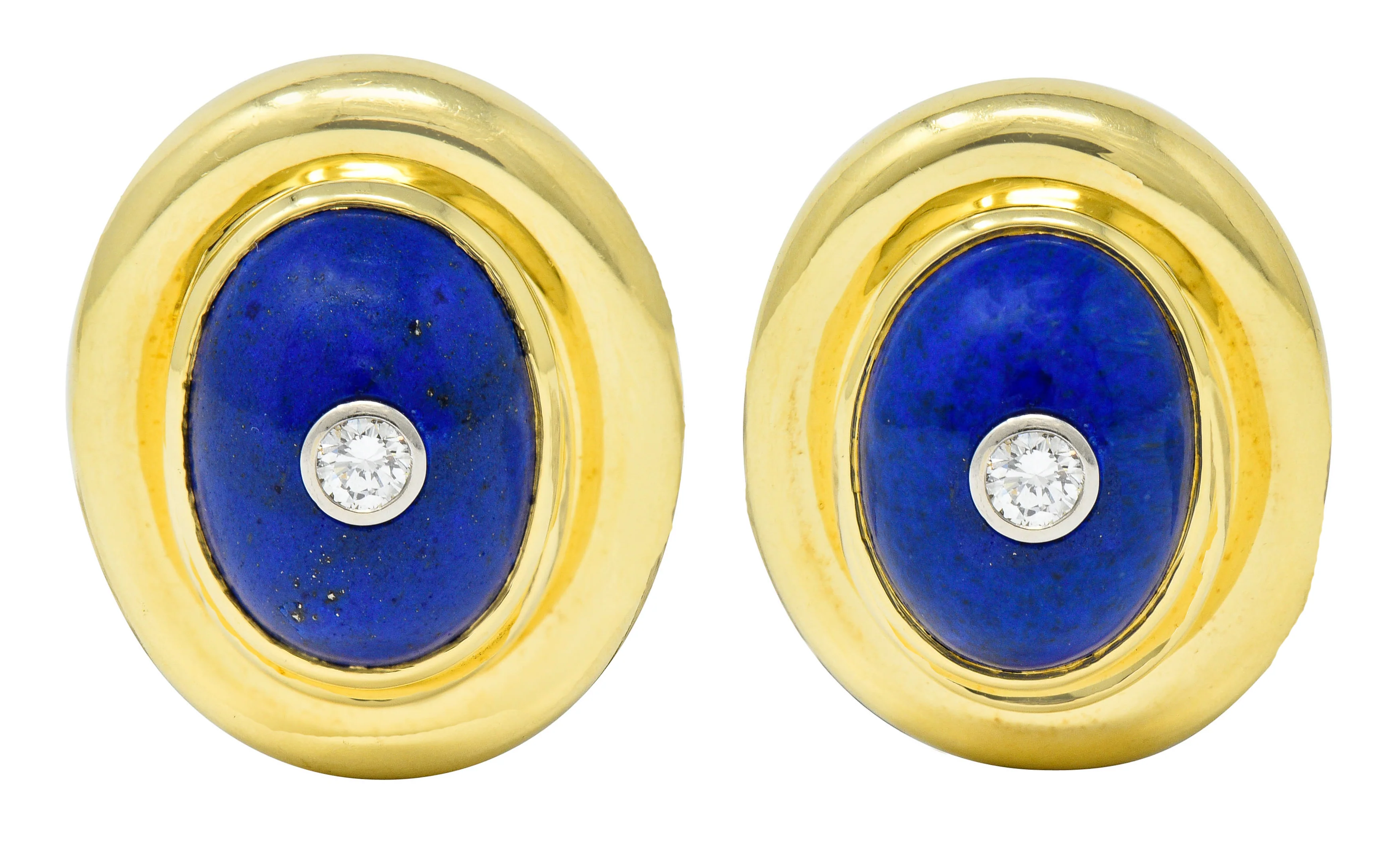 Paloma Picasso Tiffany & Co. Diamond Lapis 18 Karat Gold Earrings