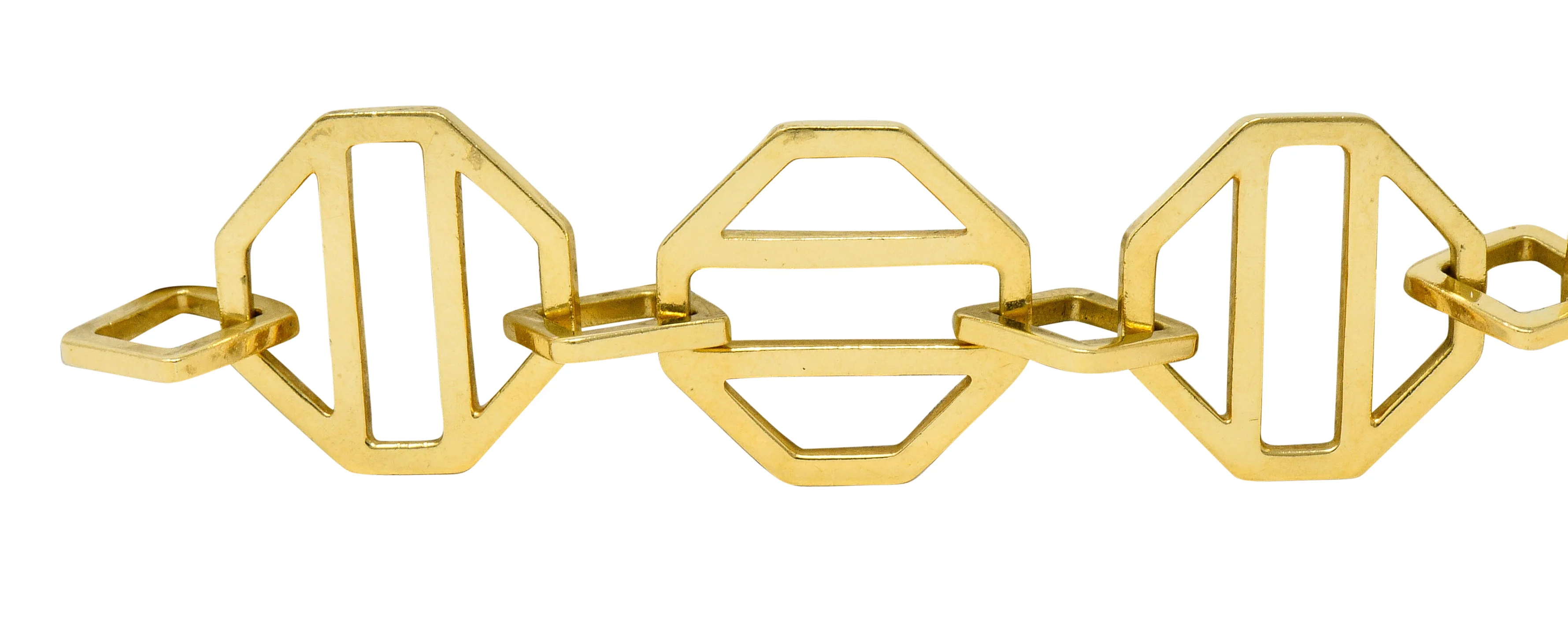 Paloma Picasso Tiffany & Co. Vintage 18 Karat Gold Octagonal Link Bracelet - Image 3