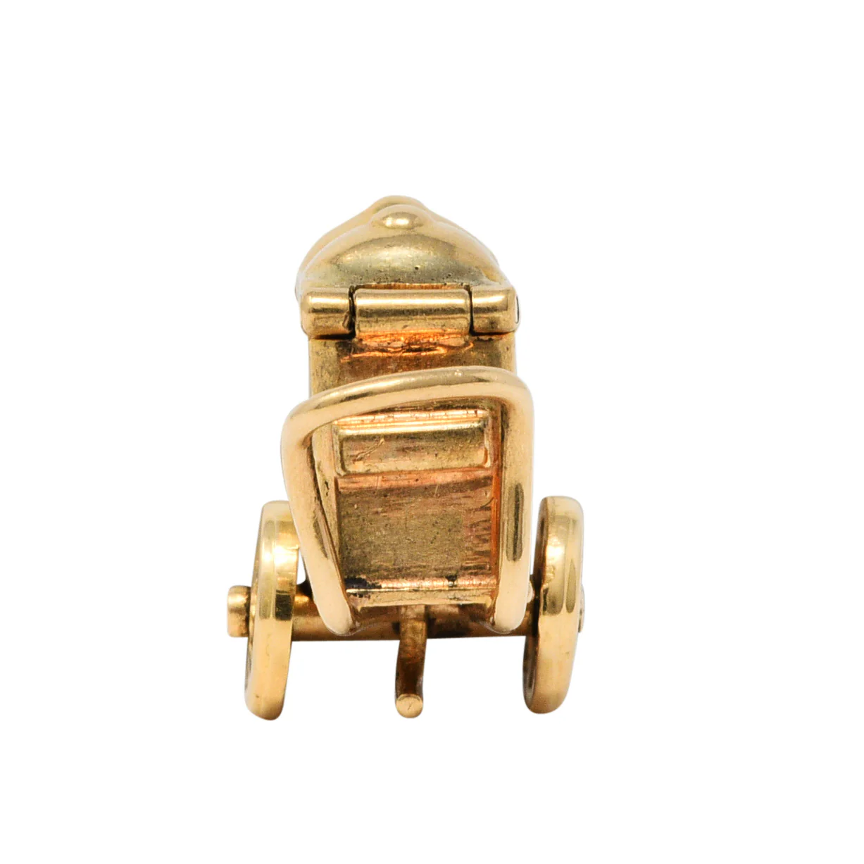 Retro 14 Karat Gold Lucky In Love Ice Cream Cart Charm - Image 4
