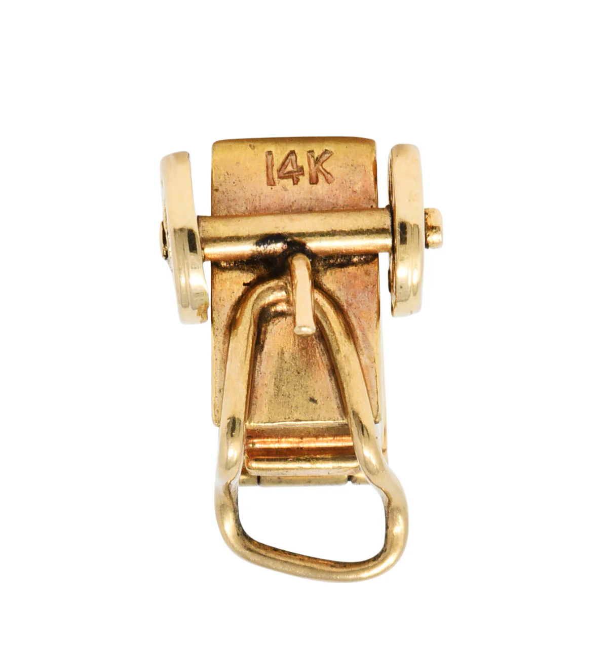 Retro 14 Karat Gold Lucky In Love Ice Cream Cart Charm - Image 7