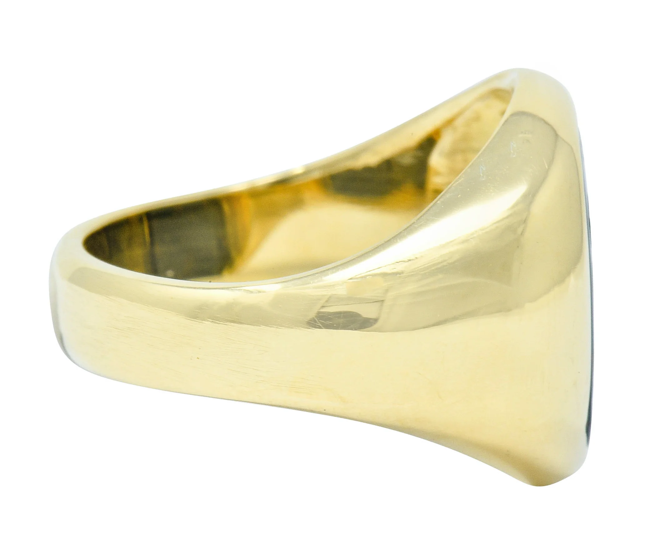 Retro Bloodstone Intaglio 18 Karat Gold Men's Signet Ring - Image 3
