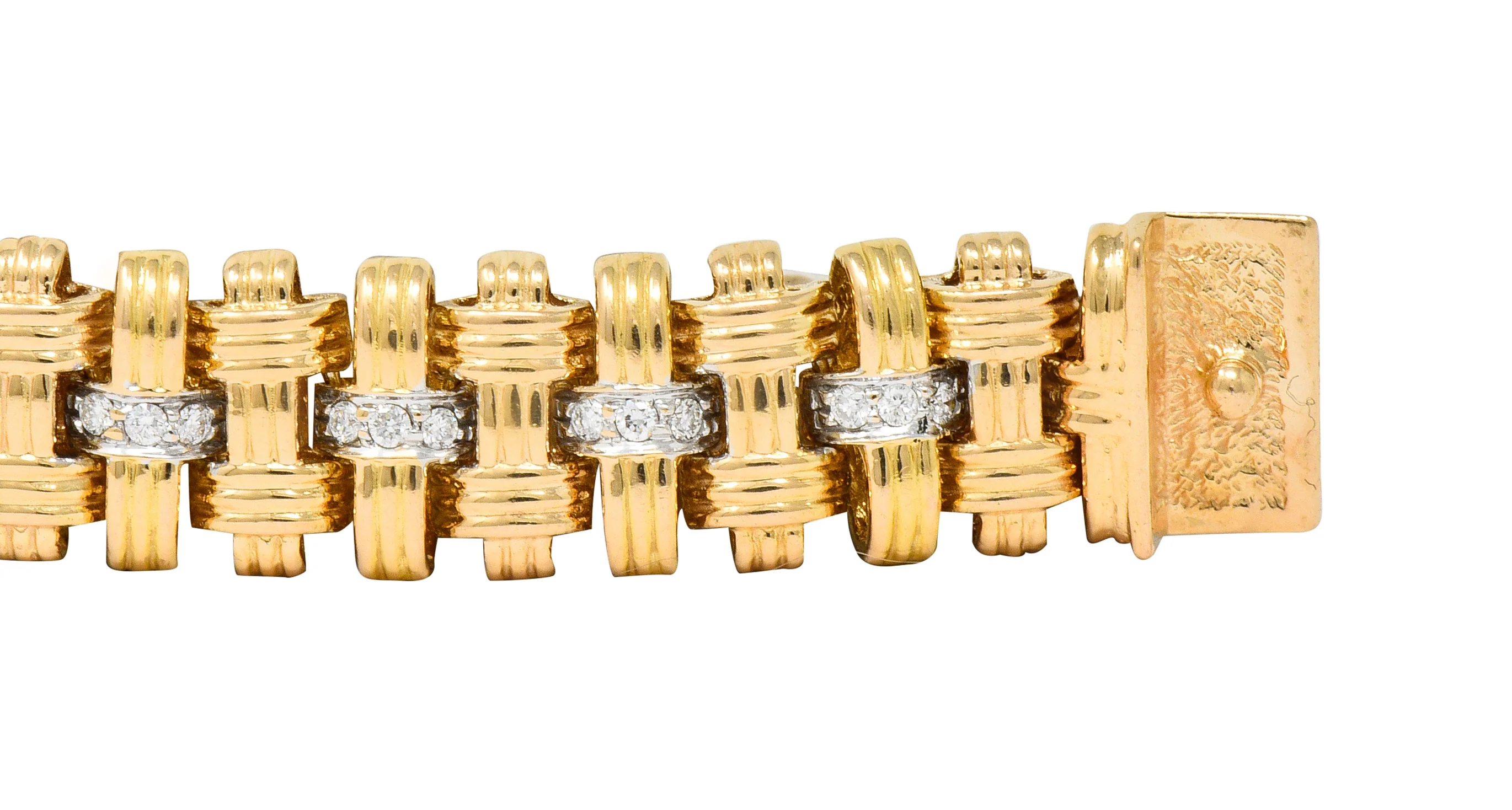 Roberto Coin Diamond 18 Karat Gold Appassionata Woven Link Bracelet - Image 5