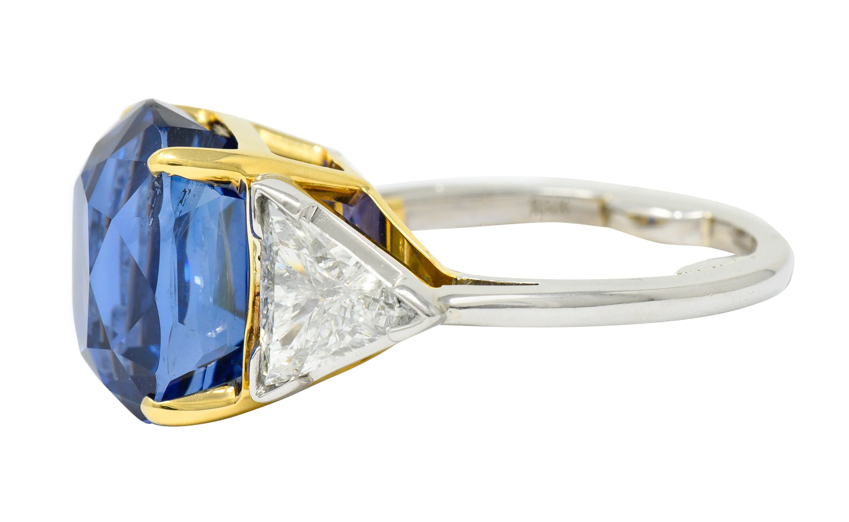 Royal Blue 22.66 CTW No Heat Ceylon Sapphire Diamond Platinum 18 Karat Gold Ring Gubelin GIA - Image 7