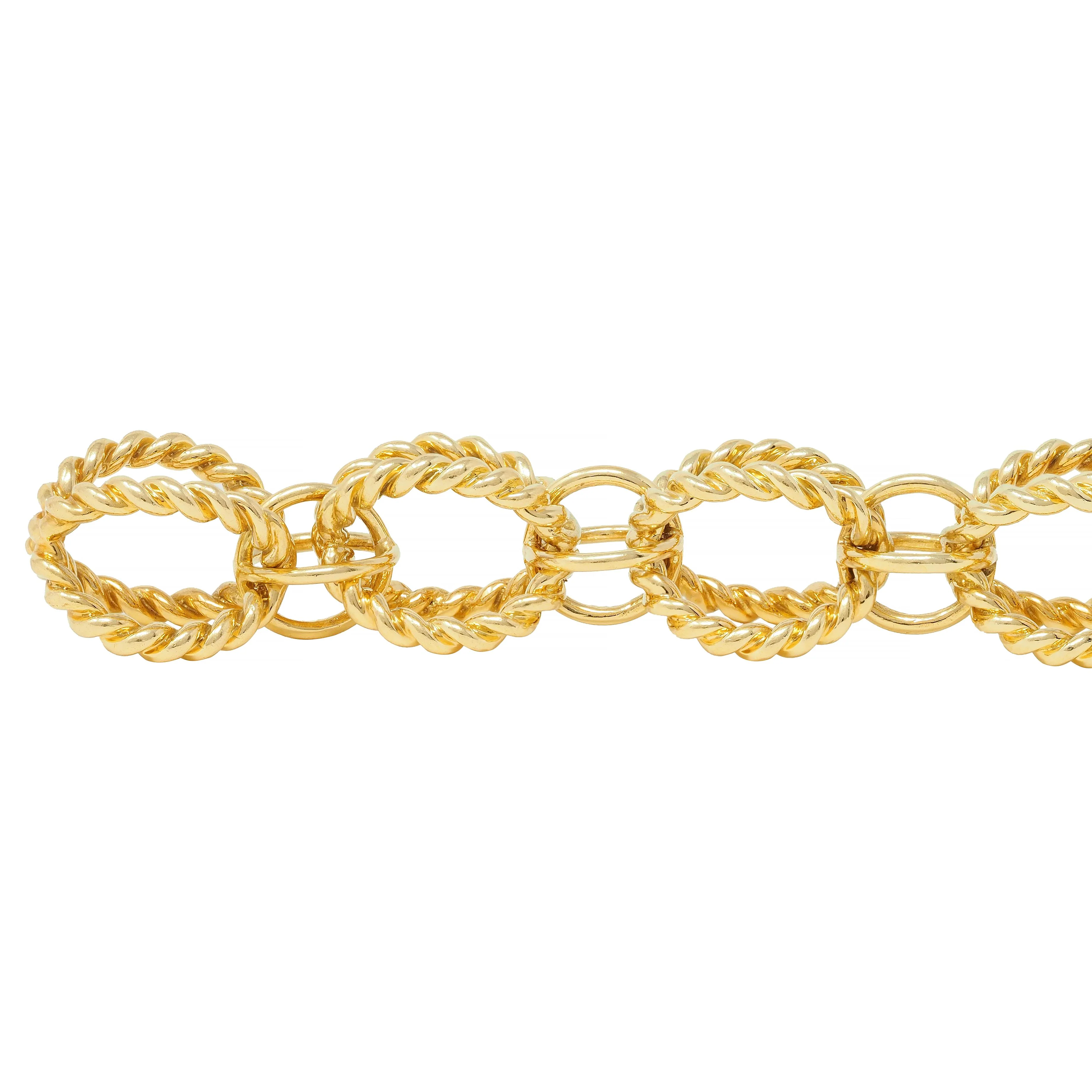 Schlumberger Tiffany & Co. 18 Karat Yellow Gold Circle Rope Bracelet - Image 3