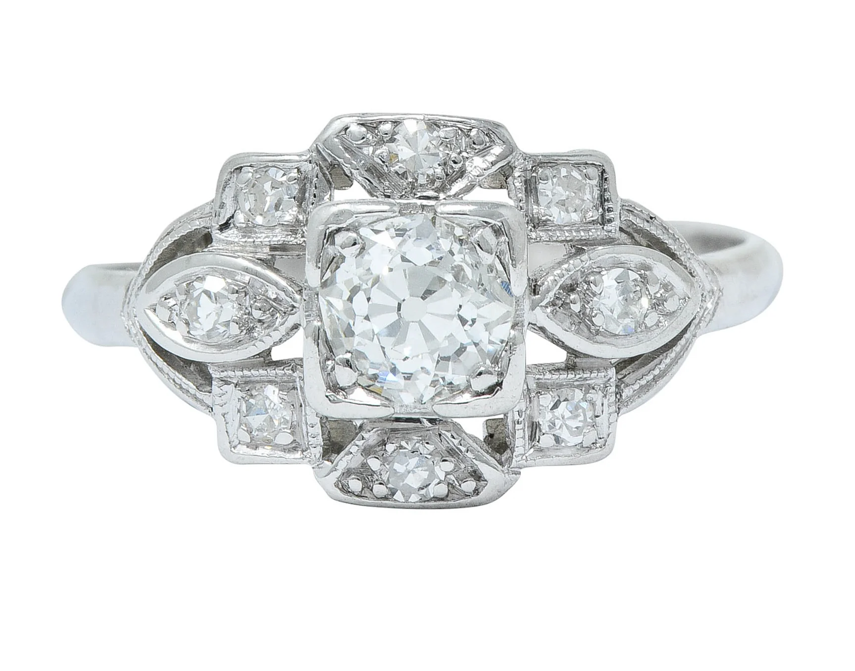 Sweet Edwardian 0.50 CTW Diamond Platinum Dinner Ring