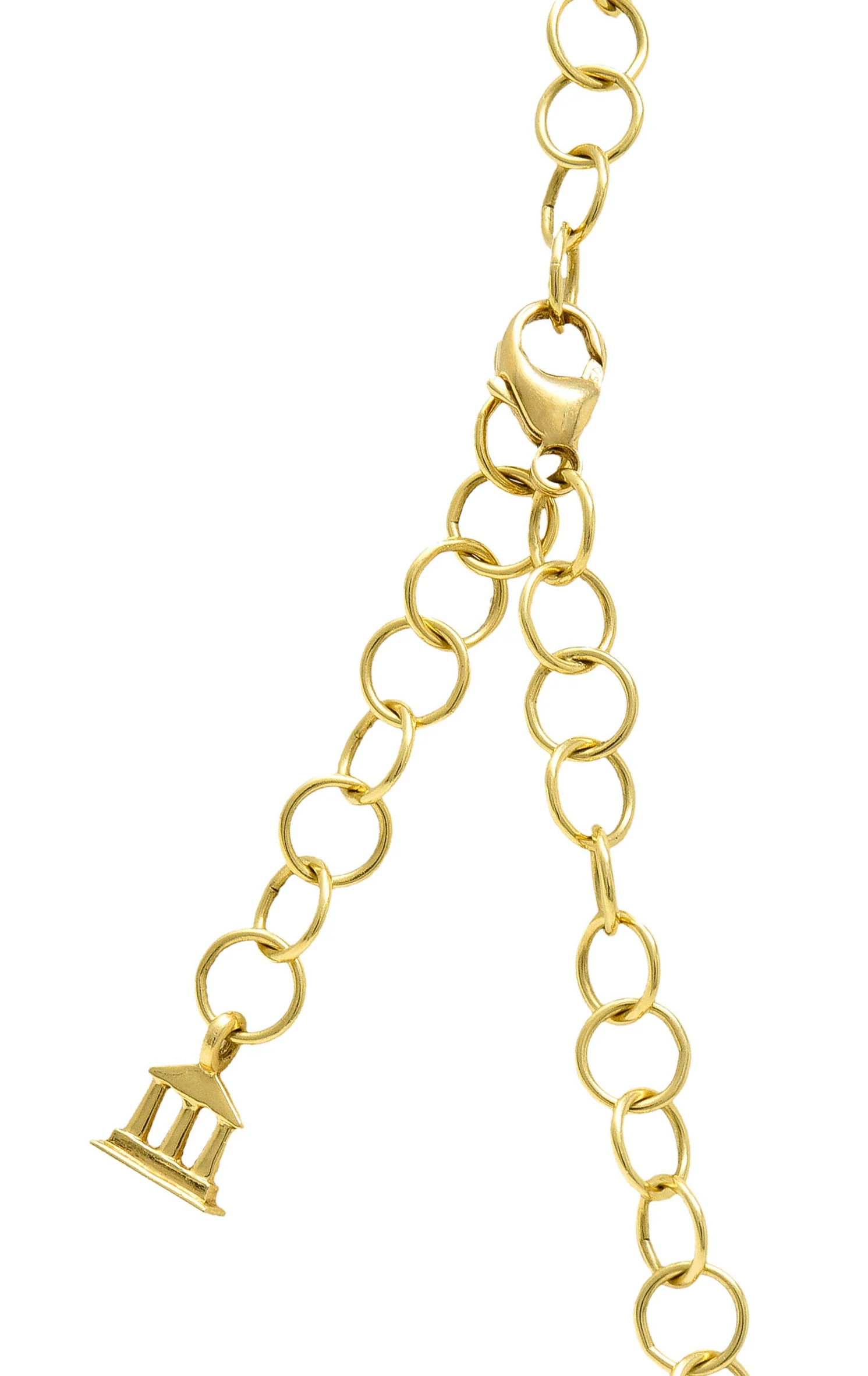 Temple. St. Clair Rock Crystal Quartz 18 Karat Gold Man-In-The-Moon Necklace - Image 12